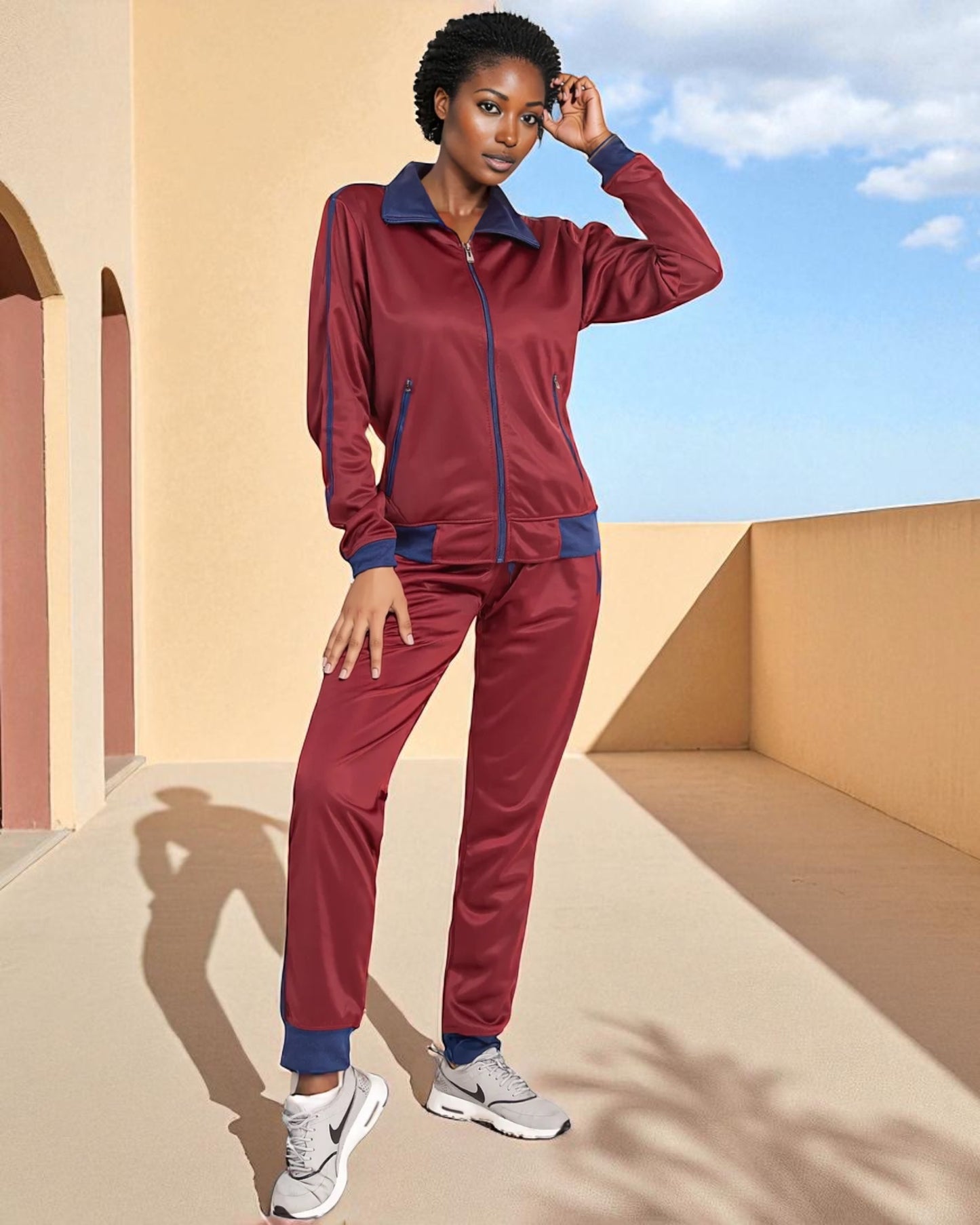 Women's 2-Piece Sunshine Jogger Tracksuit Track Jacket and Track Pants
