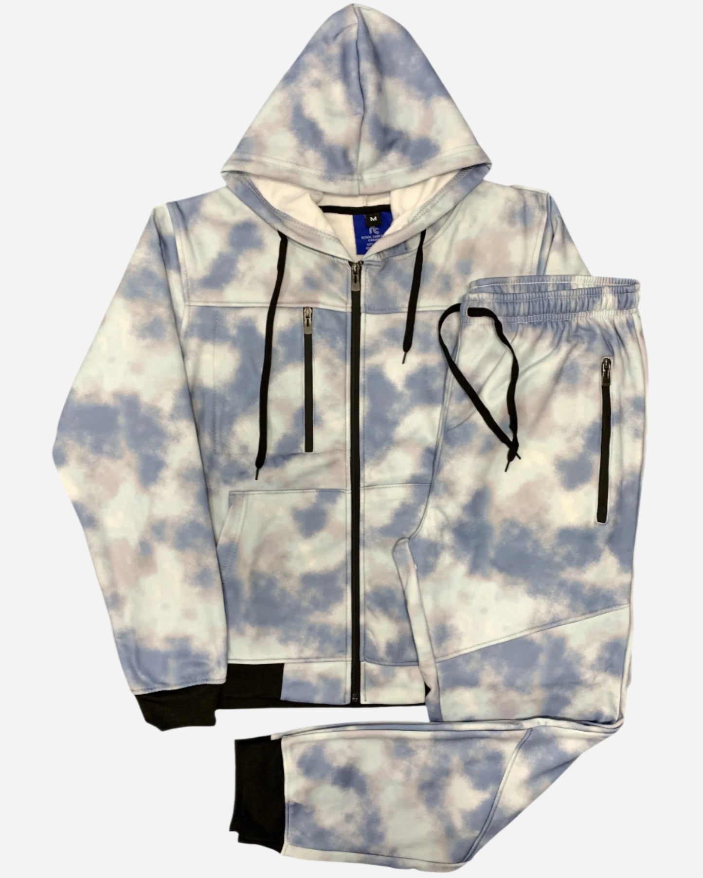 Men’s Print Design Fleece Suit Sweat Jacket & Sweatpants Jogging Set