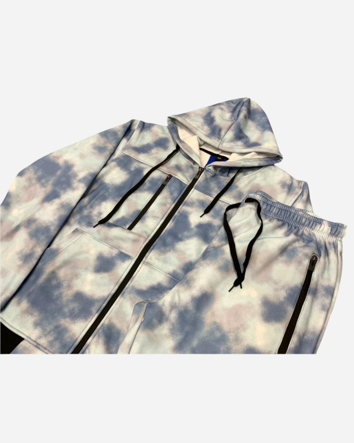 Men’s Print Design Fleece Suit Sweat Jacket & Sweatpants Jogging Set