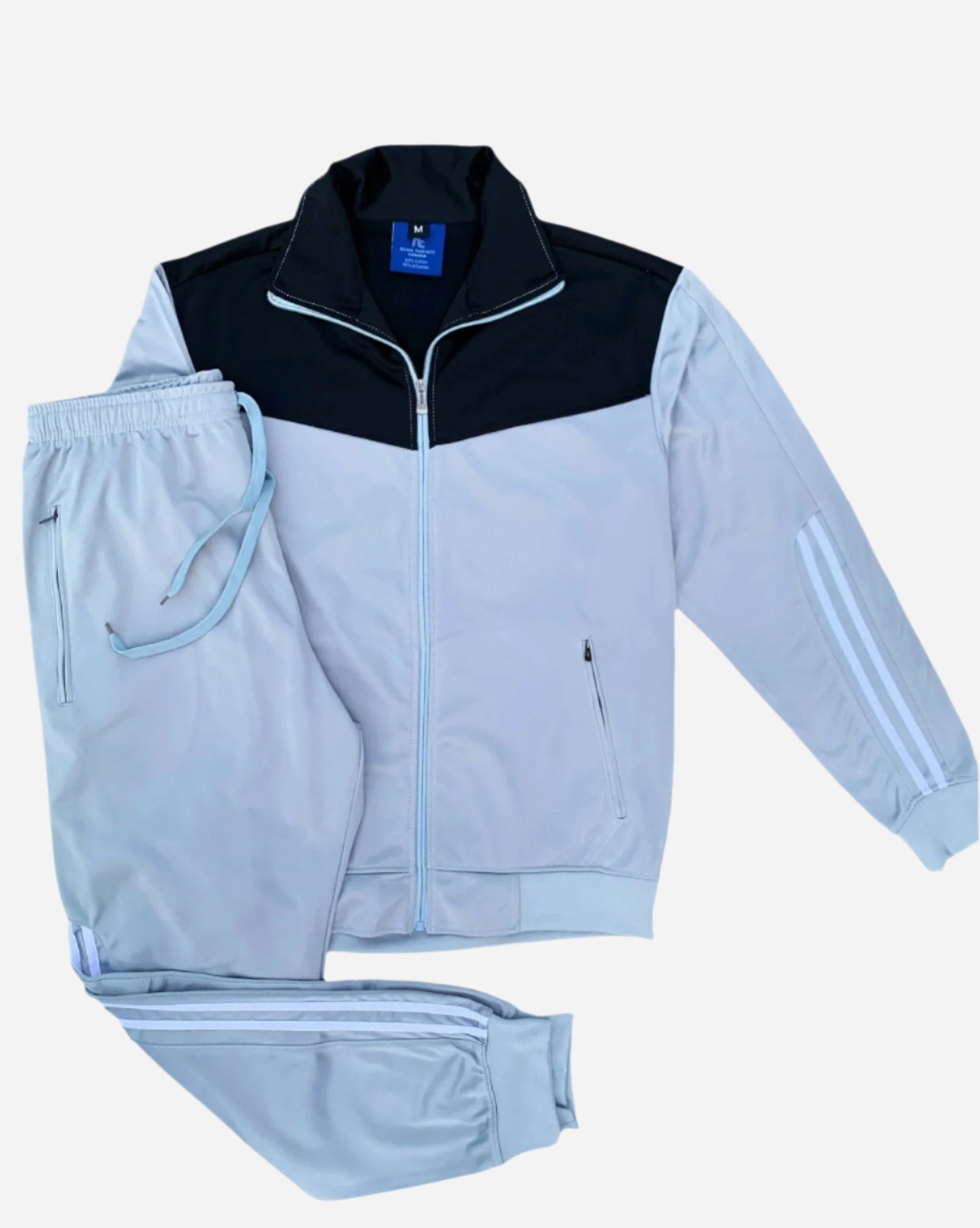 Men Velocity Tracksuit Active Jogging suit GYM Striped Jogger Top and Bottom Outfit