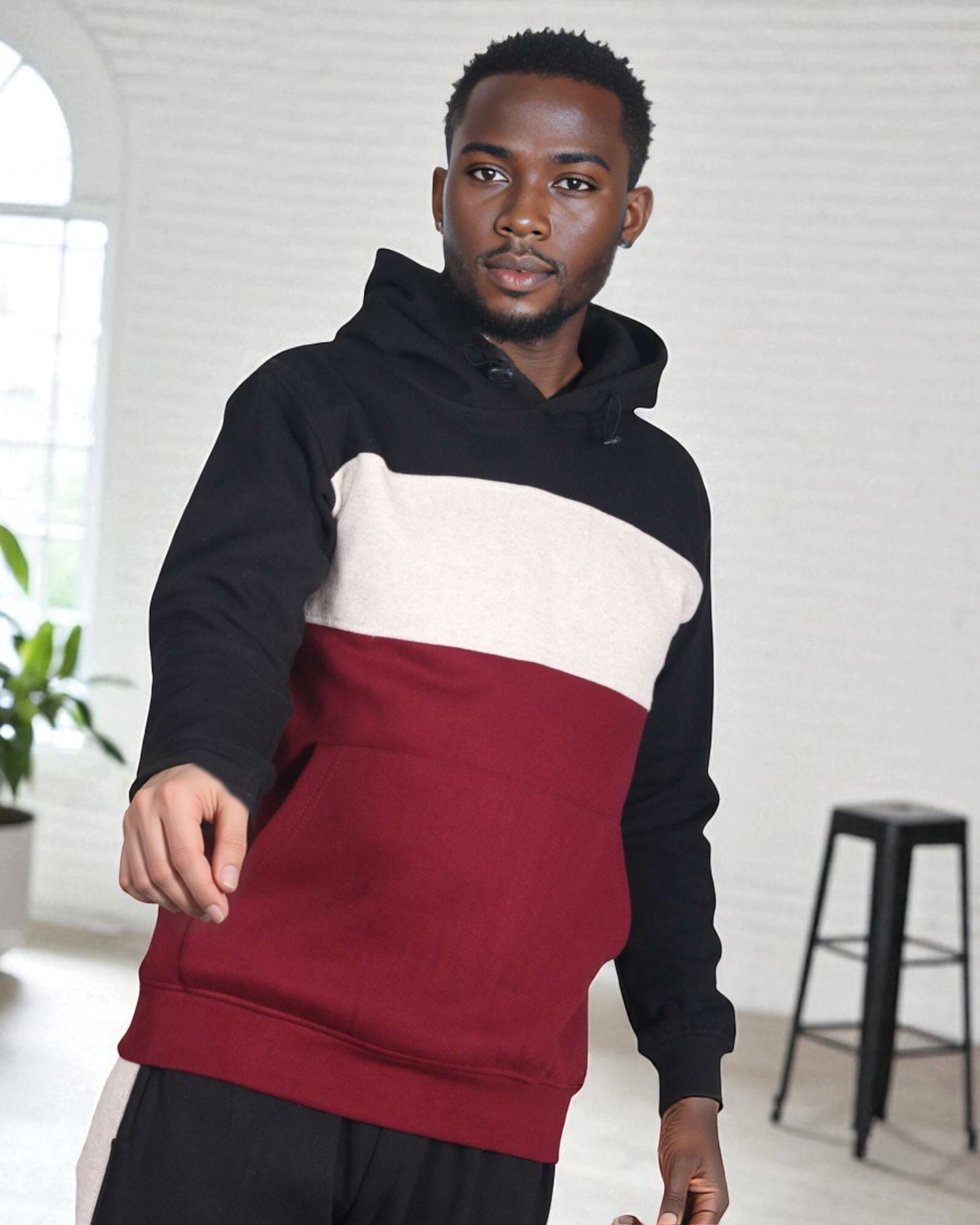 Men’s 2-piece Heavy Duty & matching Sweatpants Pullover Hoodie suit with stand