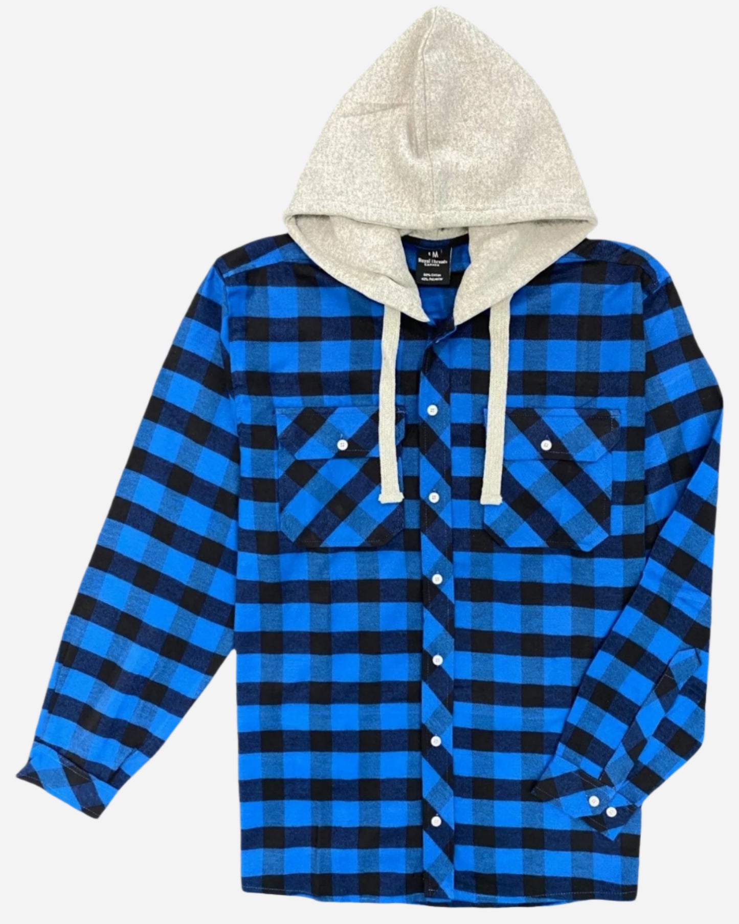 Men’s Soft flannel Shirt Long Sleeve with Hood