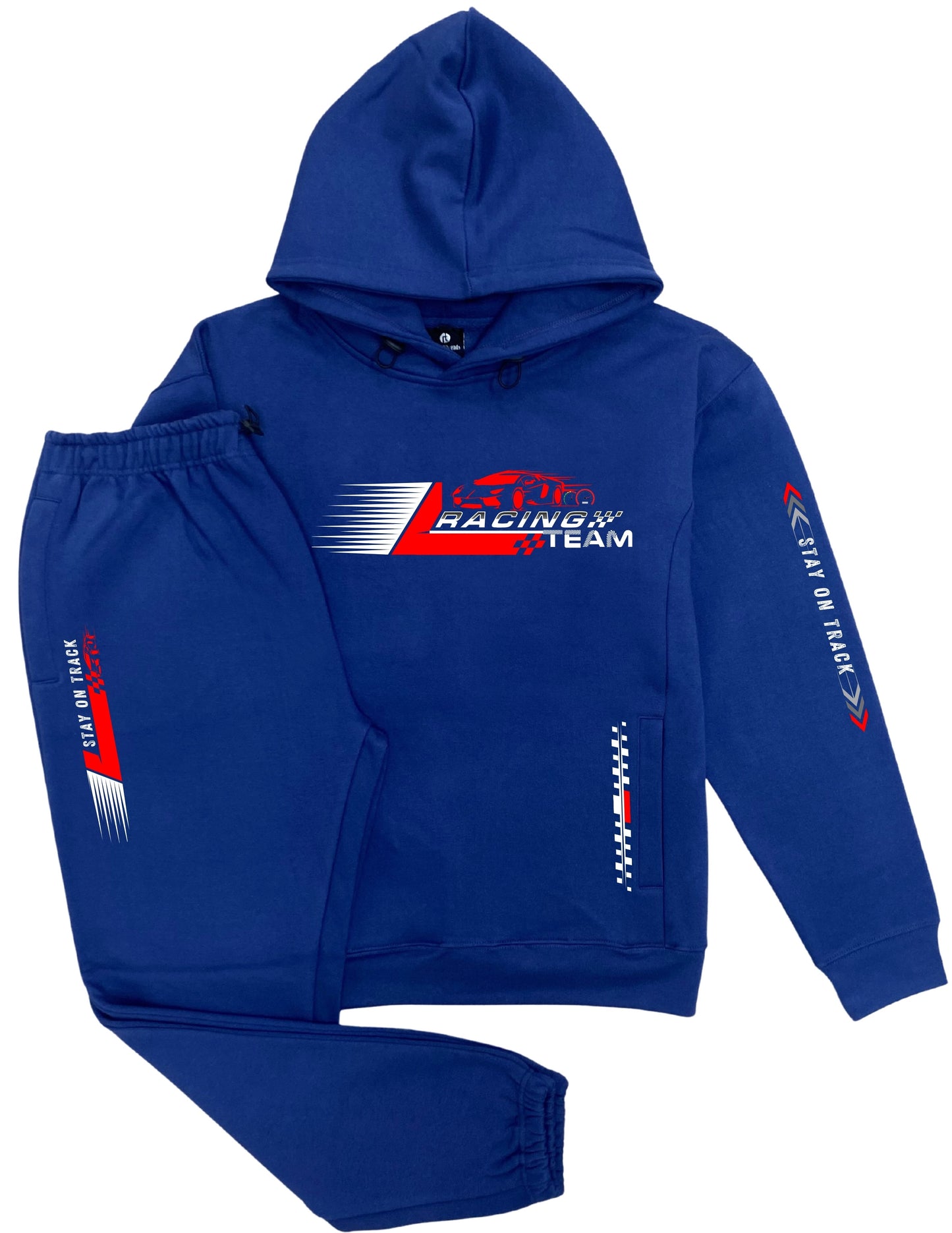 Men's 2-piece pullover hoodie & Fleece pants Outfit Racing Sports Theme