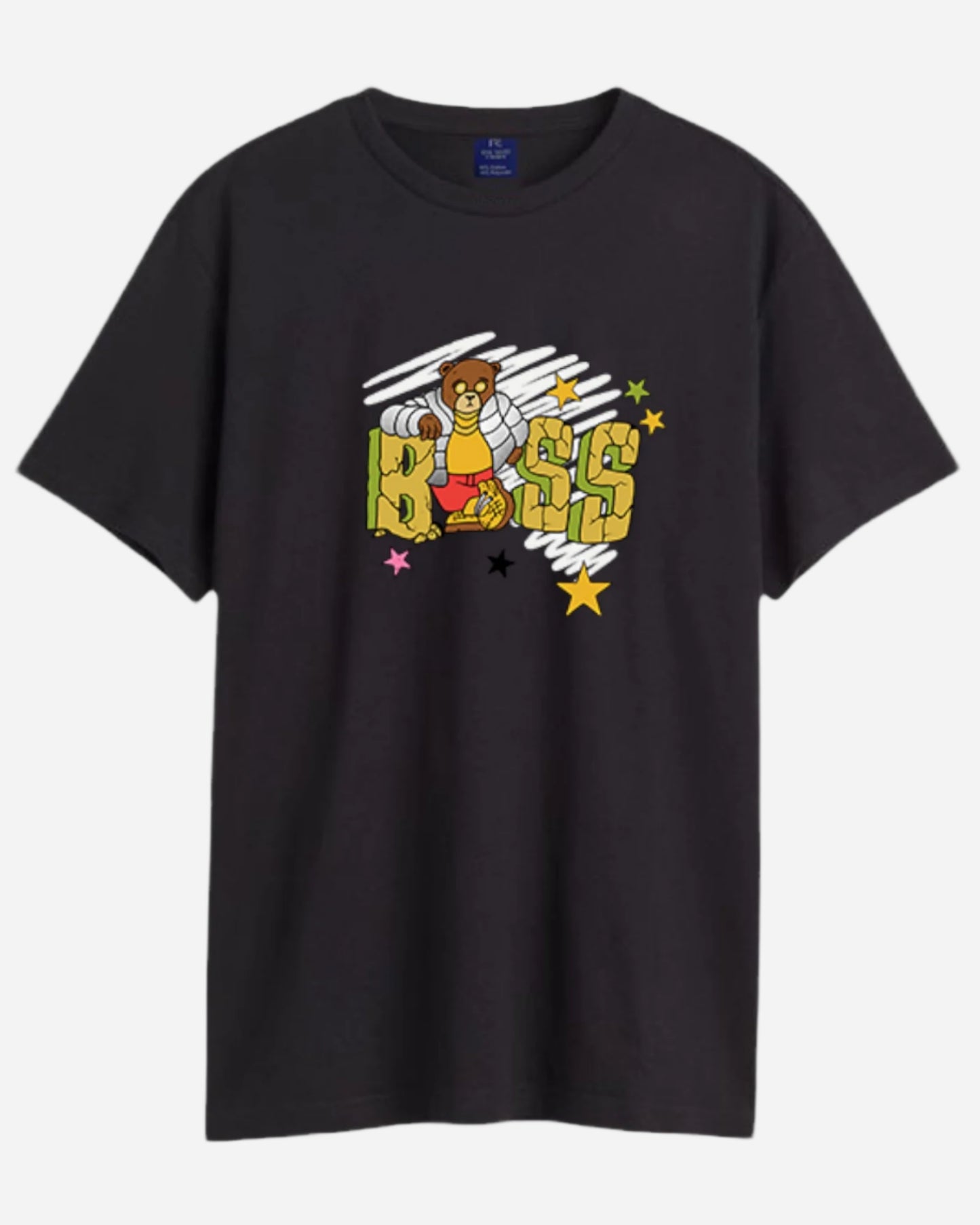 Men's Boss Bear Graphic Printed Cotton T-shirt