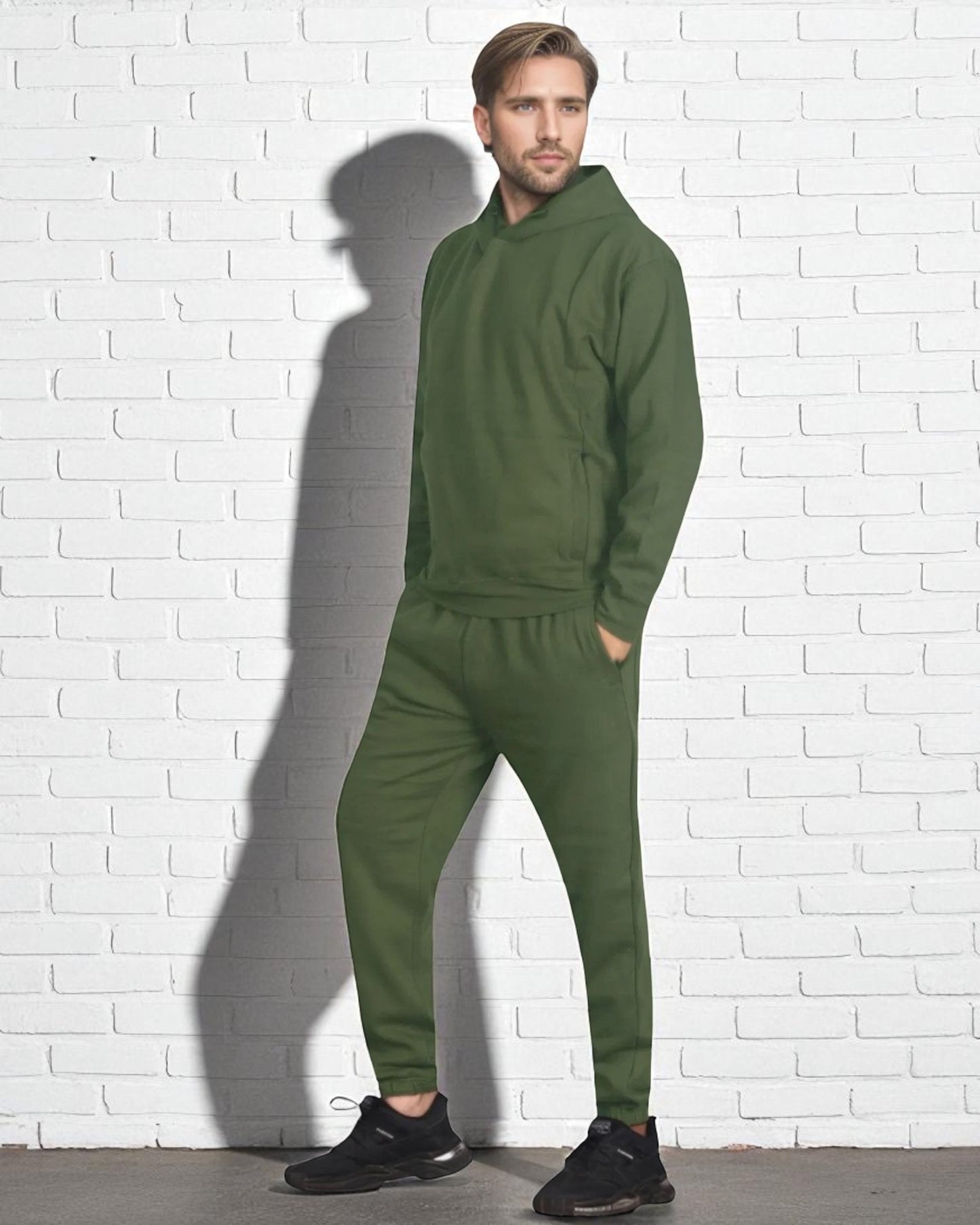 Men’s 2-Piece Classic Fleece Suit Pullover Hoodie Heavy Quality Fleece with Sweatpants