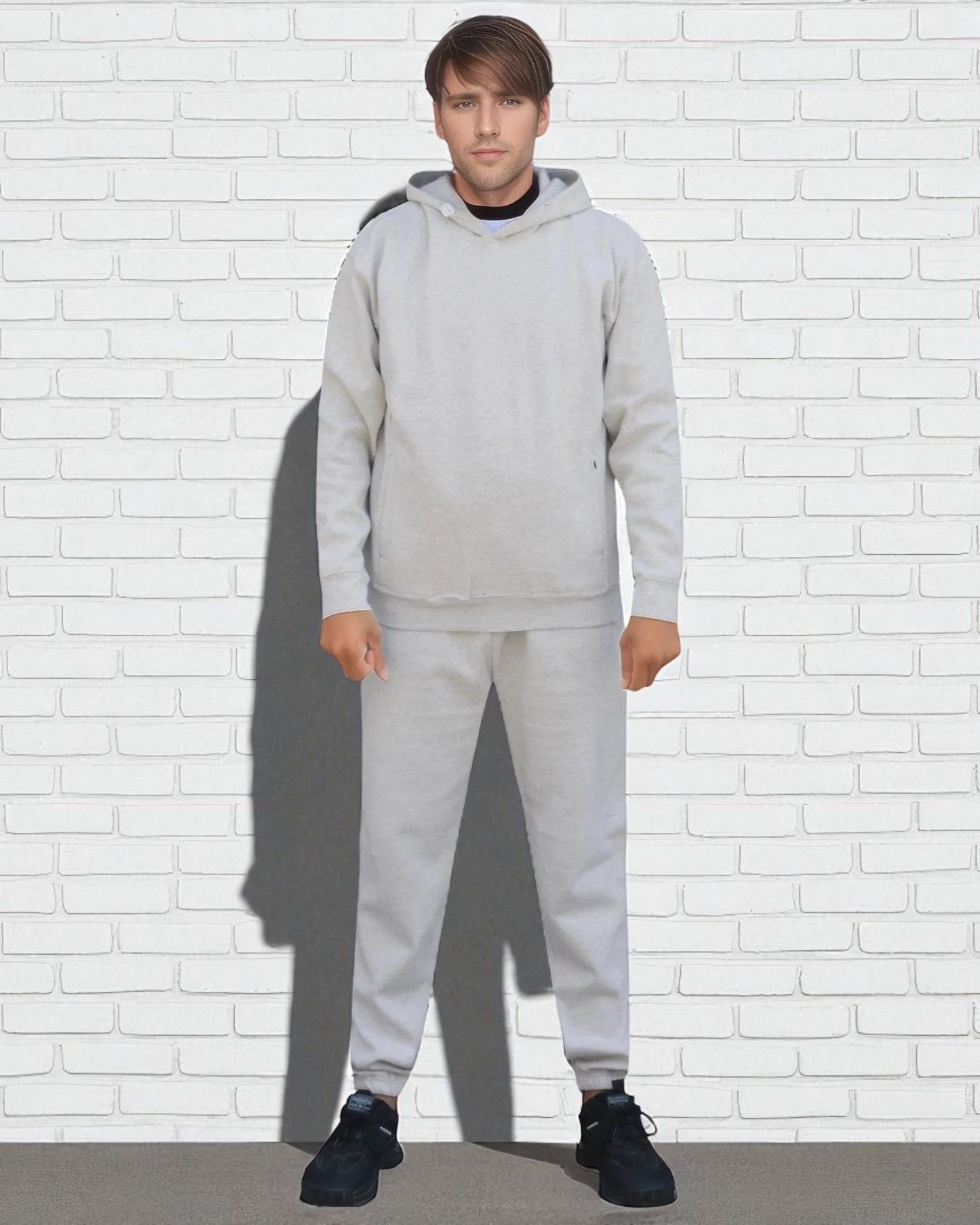 Men’s 2-Piece Classic Fleece Suit Pullover Hoodie Heavy Quality Fleece with Sweatpants