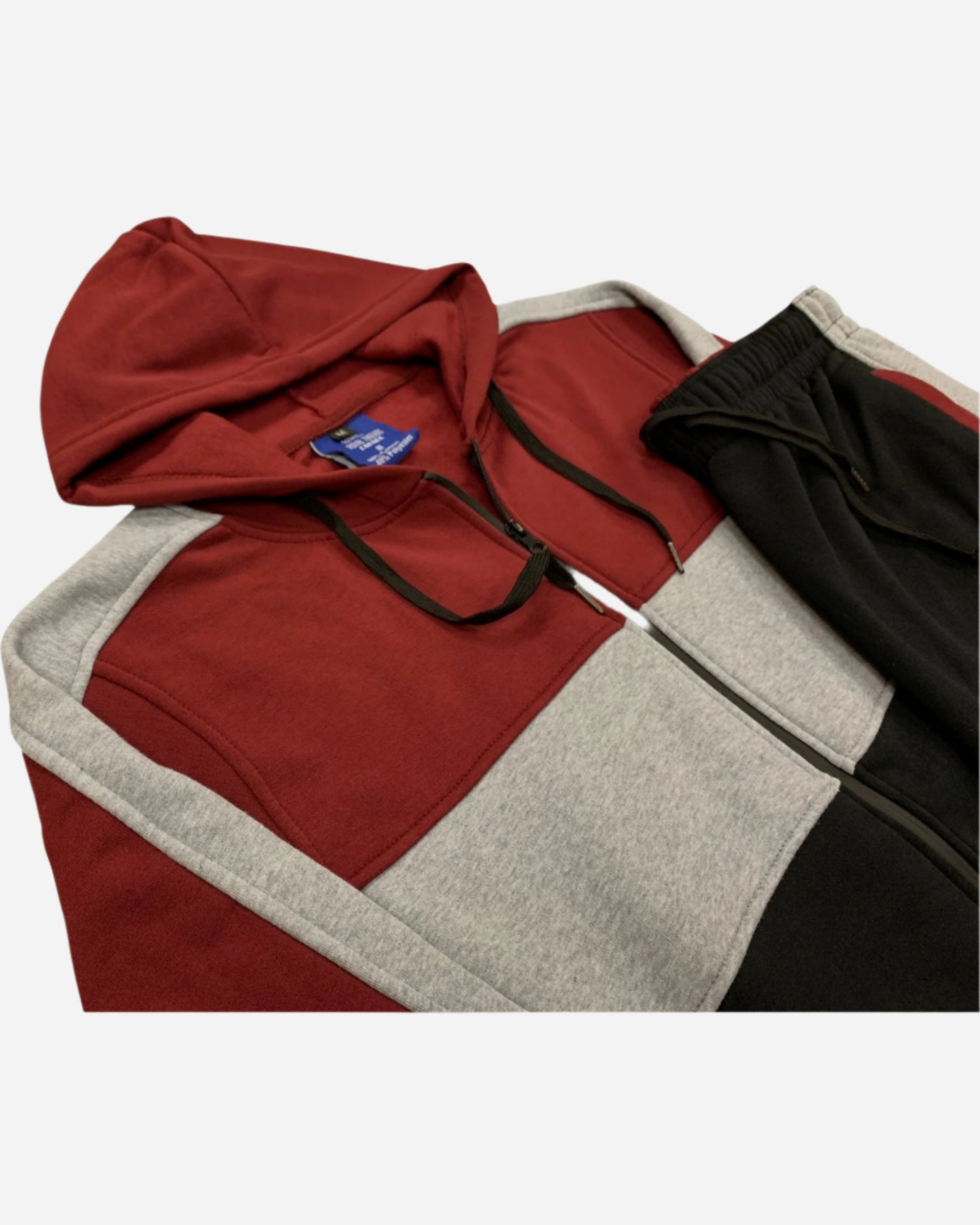 Mens' 2-Piece Jogger Sweatsuit Color Block Sweat jacket Sweatpants Fleece suit
