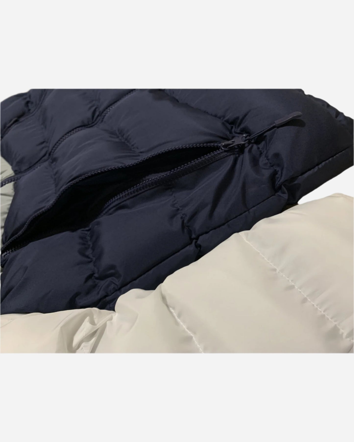Men Heavy Winter Jacket Color-Block Fleece Insulated with Hood
