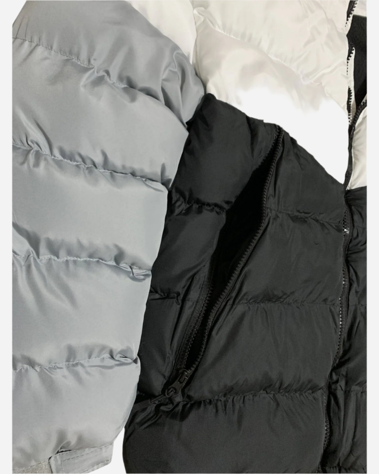 Men Heavy Winter Jacket Color-Block Fleece Insulated with Hood