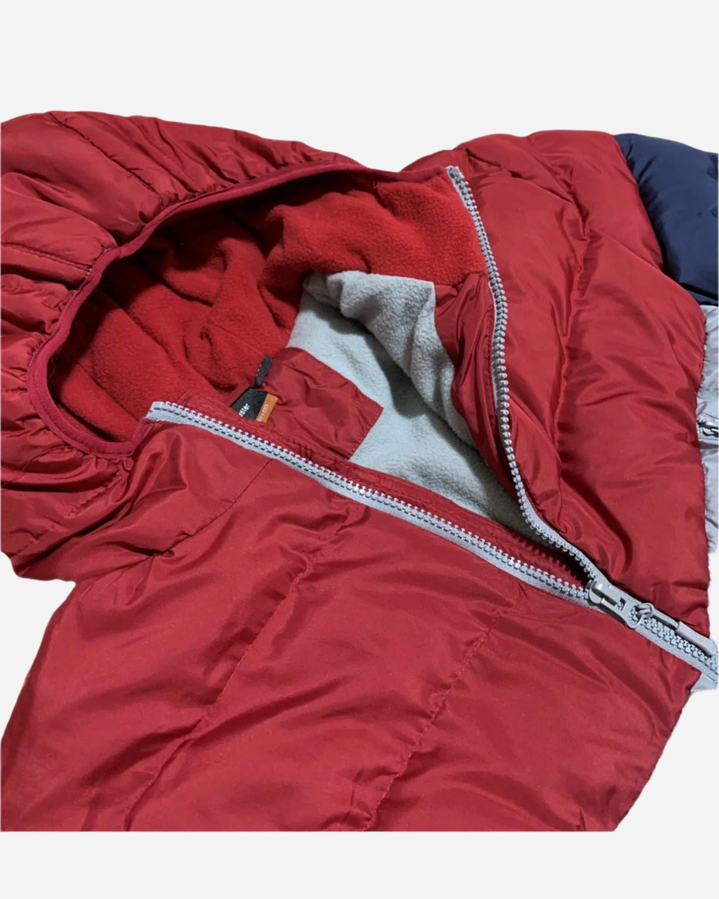 Men Heavy Winter Jacket Color-Block Fleece Insulated with Hood