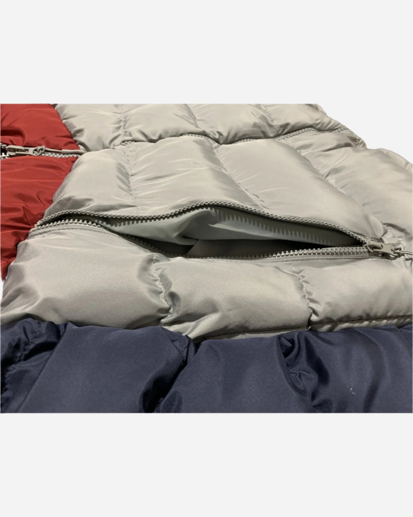 Men Heavy Winter Jacket Color-Block Fleece Insulated with Hood