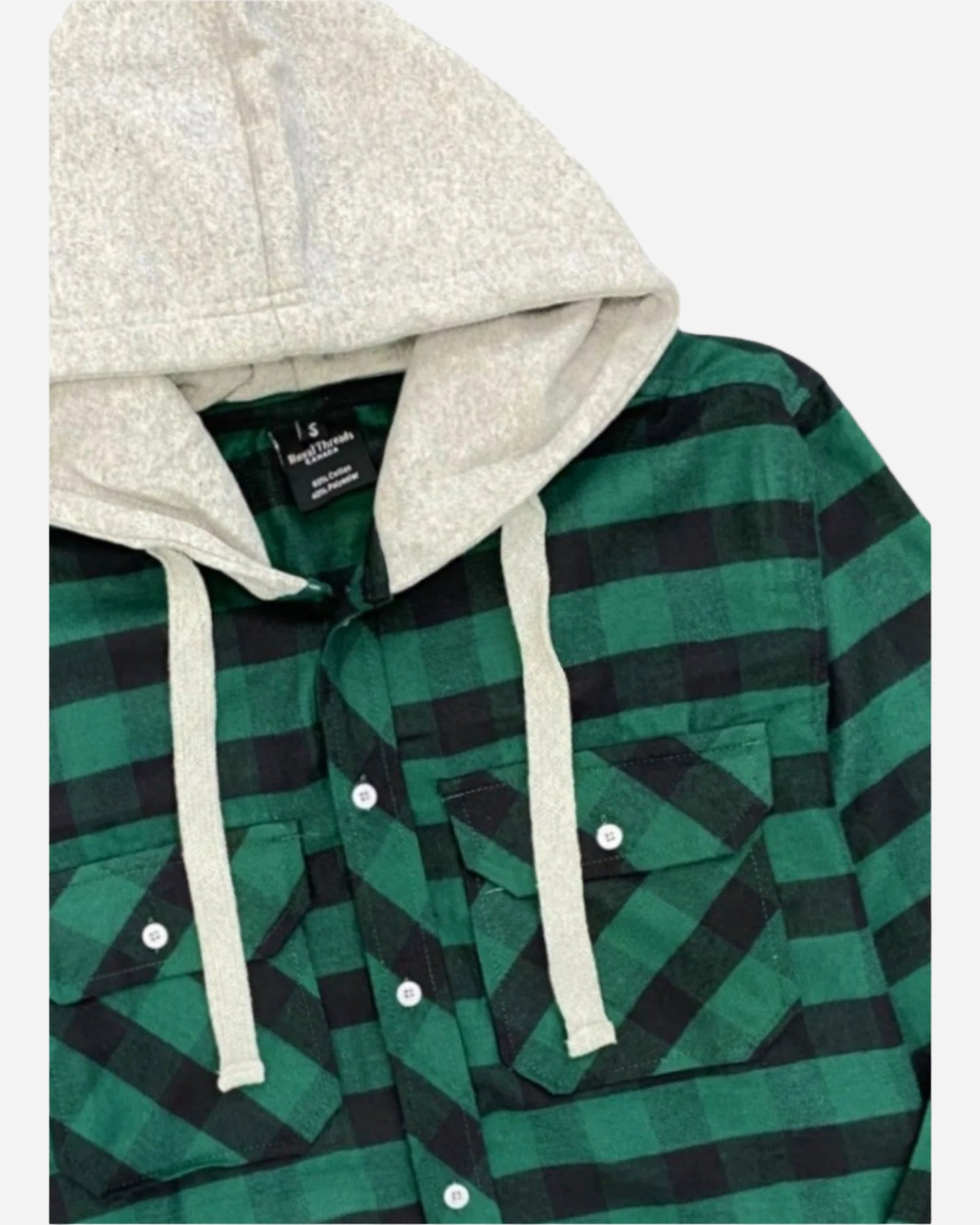 Men’s Soft flannel Shirt Long Sleeve with Hood