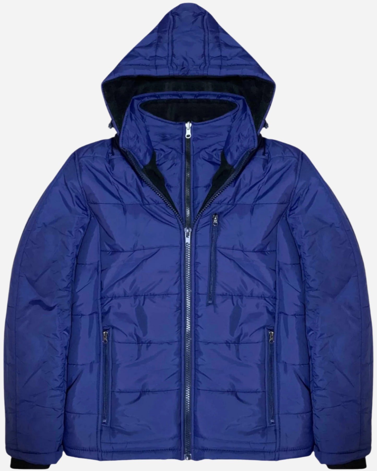 Men's Heavy Padded Full Fleece Insulated Negative Degree Winter Coat Jacket (Removable Storm Hood)