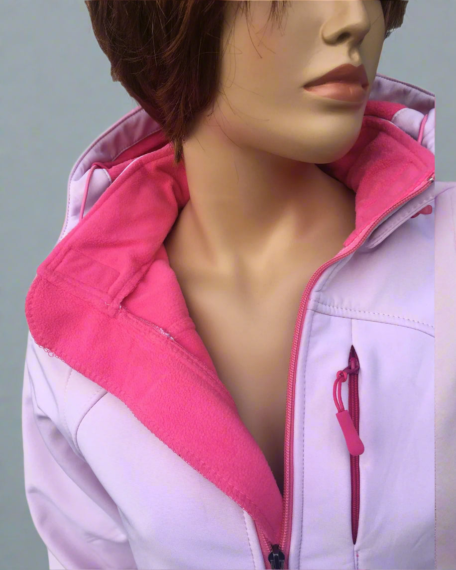 Women’s Softshell Water resistant Jacket with internal fleece lining and removable hood