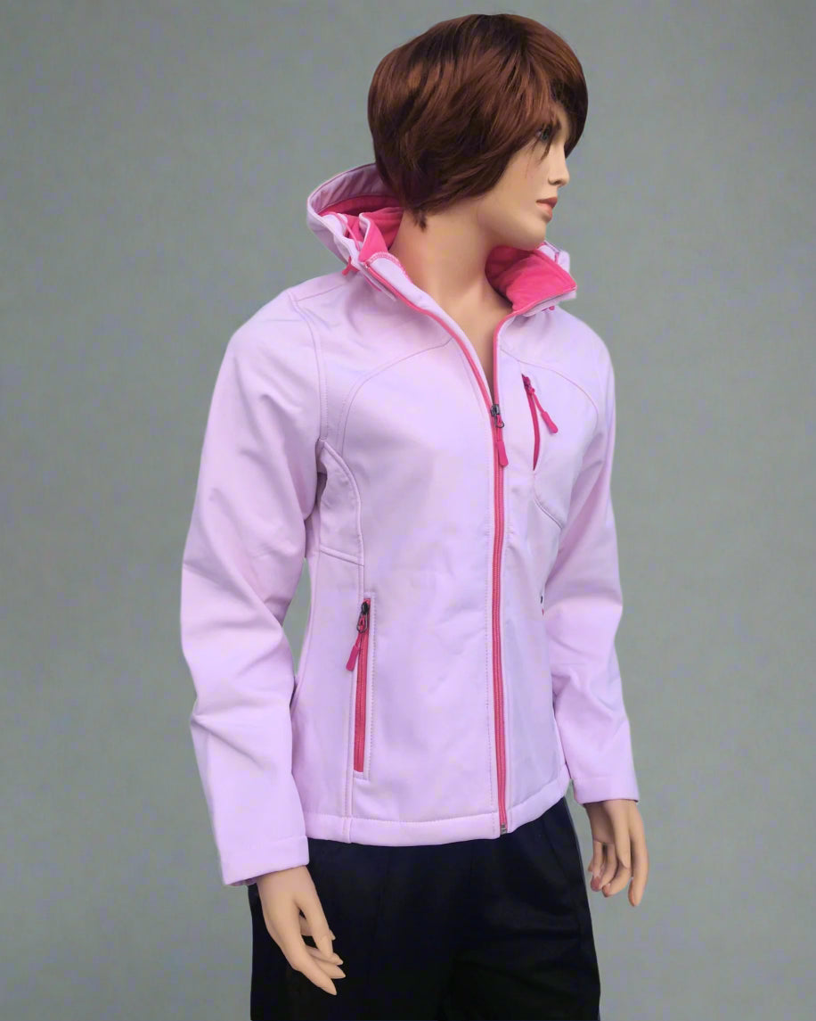 Women’s Softshell Water resistant Jacket with internal fleece lining and removable hood