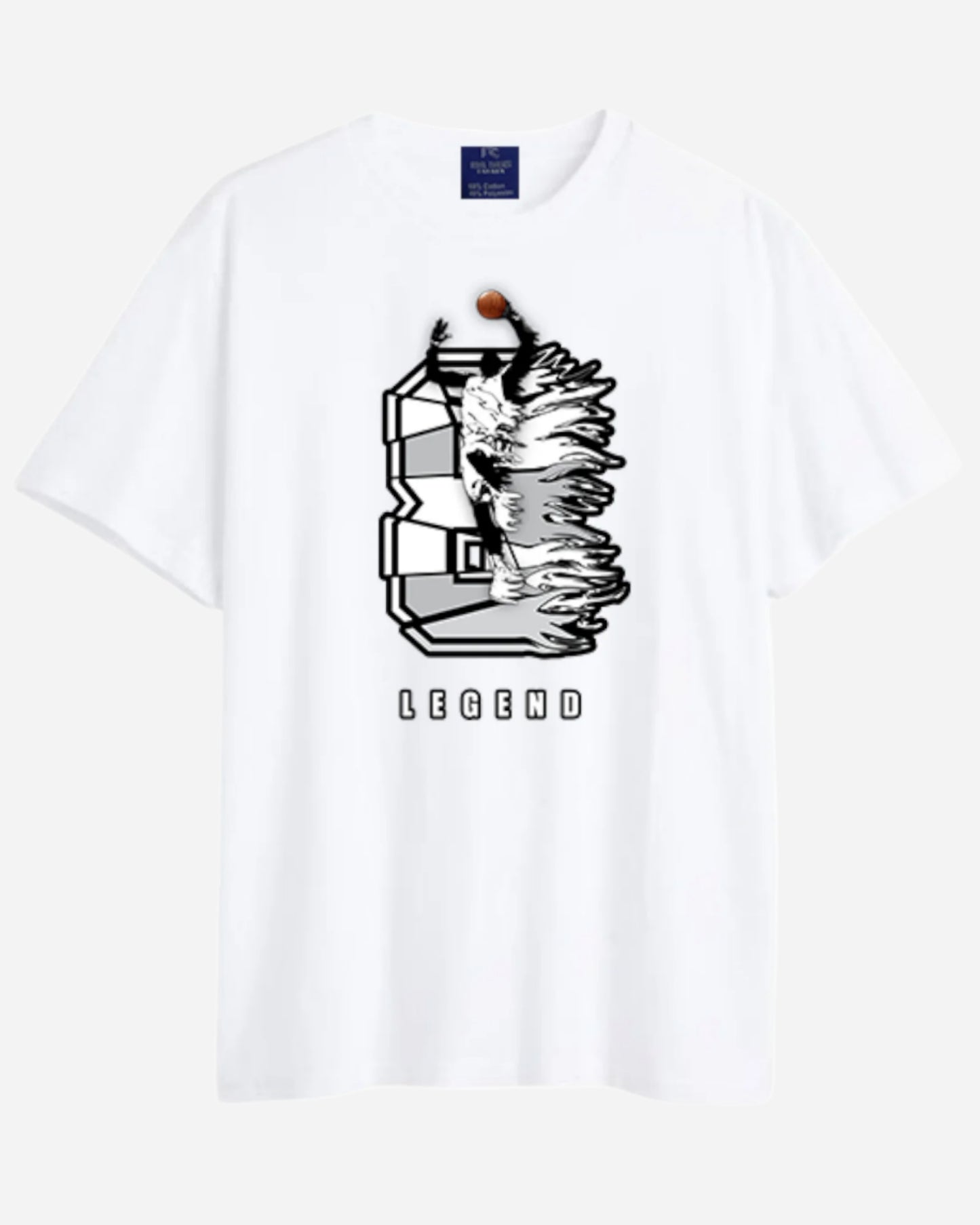 Men Basketball Legend Print Cotton Tshirt