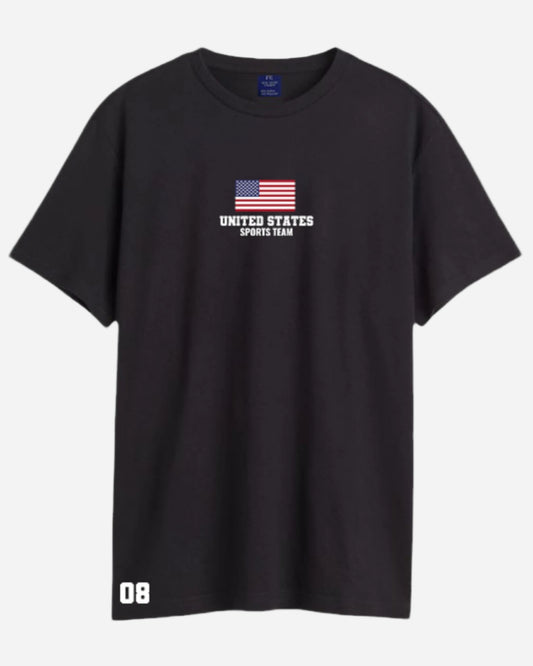 Men USA Sports Flag Print Cotton Tshirt