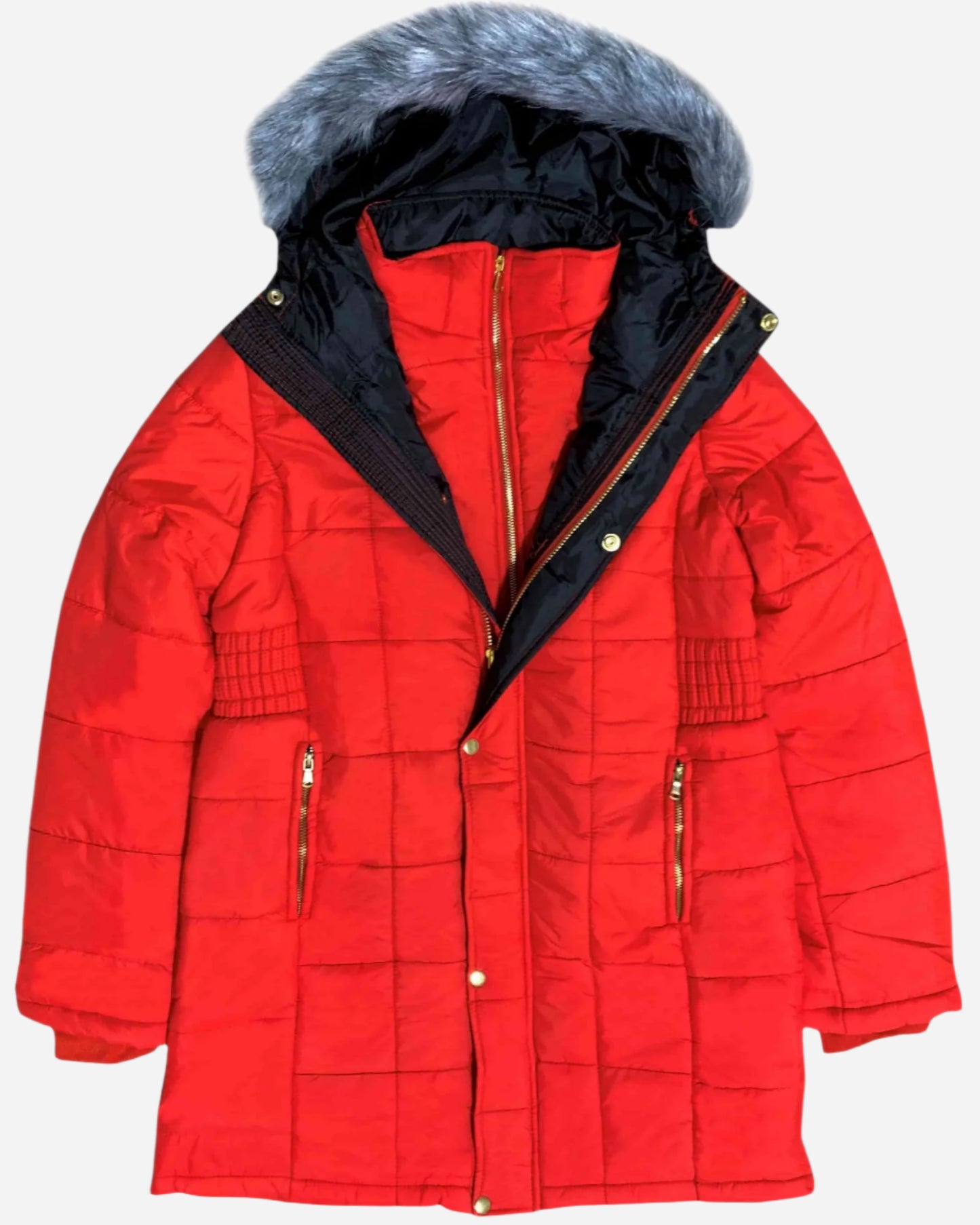 Women’s Warm Winter Coat Puffer Jacket with Removable Fur