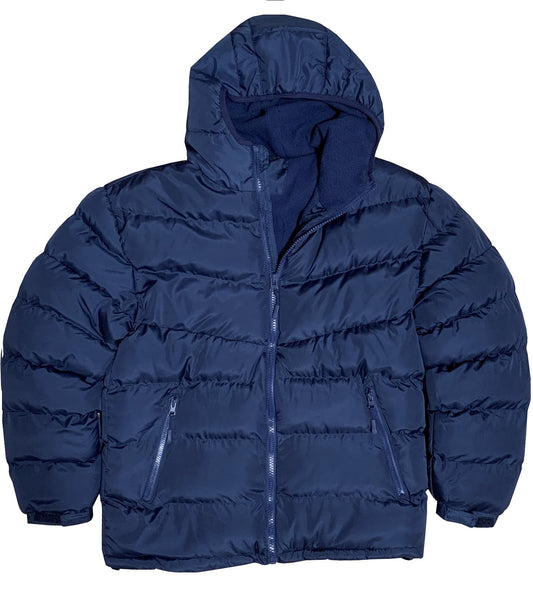 Men's Padded Fleece Insulated Warm Winter Heat Kept Coat Jacket with Hood