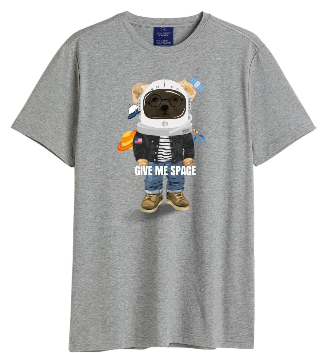 Men’s T Shirt Summer Space Bear Print