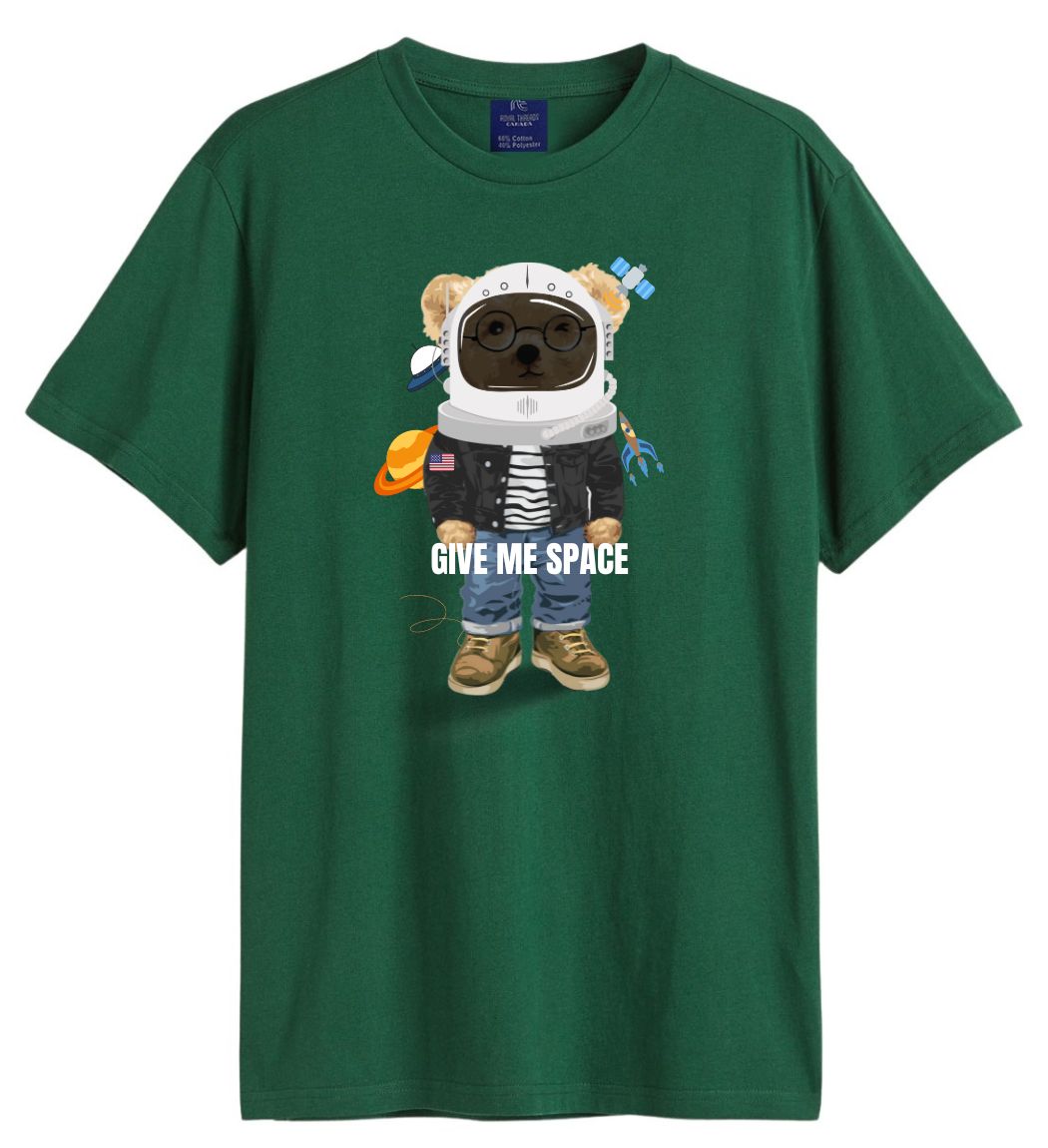 Men’s T Shirt Summer Space Bear Print