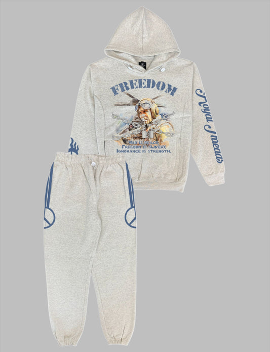 Men's 2-Piece Freedom Graphic Printed Hoodie Sweatsuit & Sweatpants