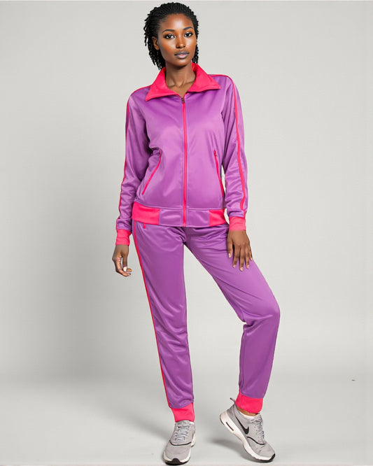 Women's 2-Piece Sunshine Jogger Tracksuit Track Jacket and Track Pants