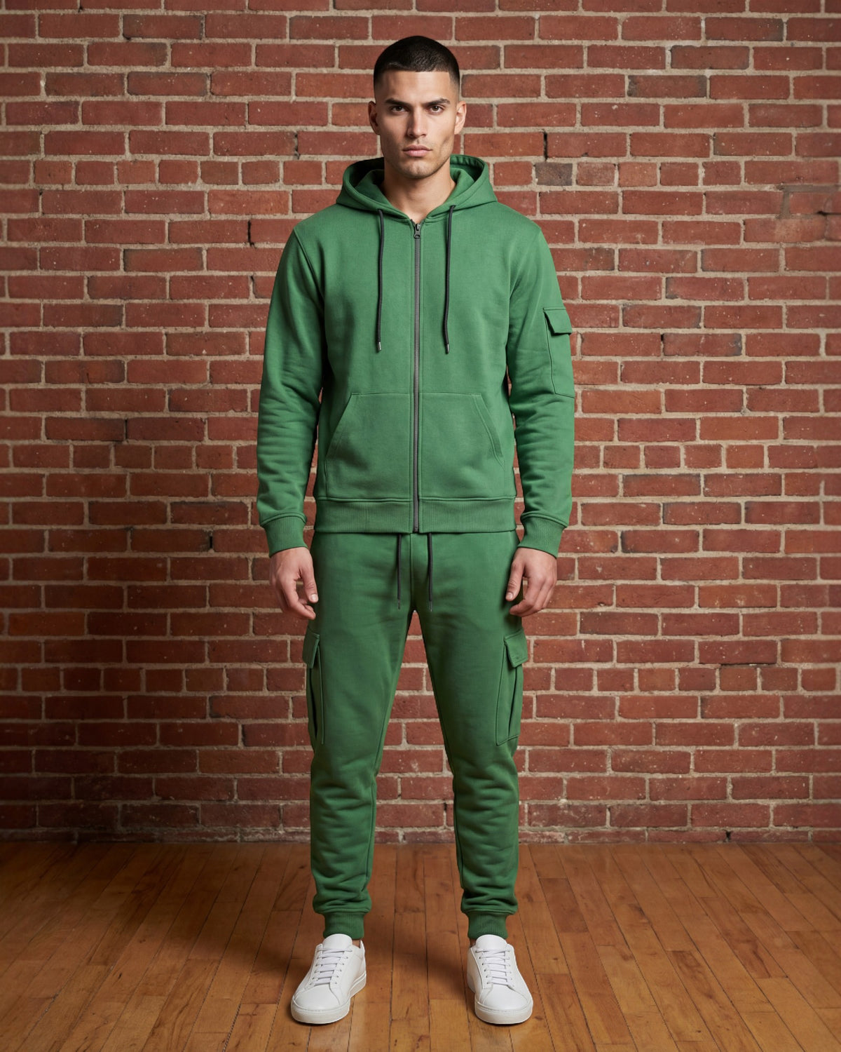 Men’s Premium Cotton Cargo Set – Heavy Duty 450GSM Fleece – alternate view 2
