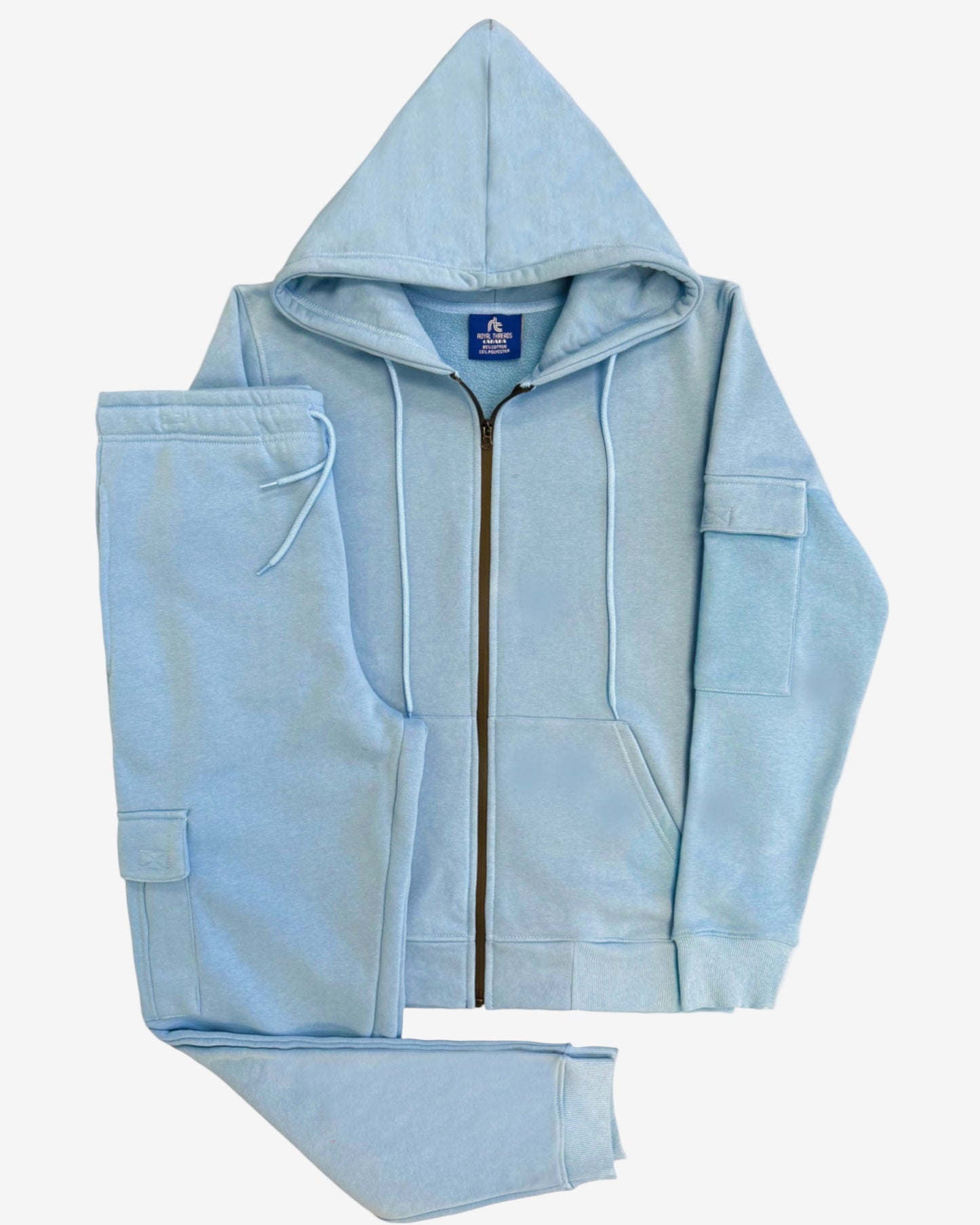 Men’s 2-Piece Cargo Jogger Sweatsuit - Heavy Duty Cotton Blend