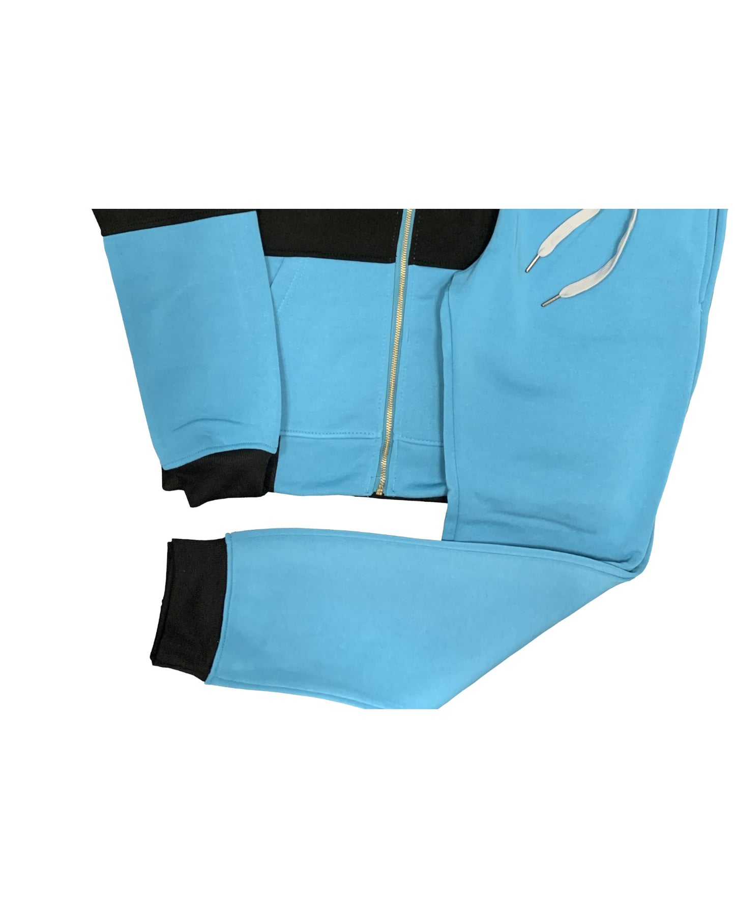 Women's ColorBlock Fleece SweatJacket and Jogger Sweatpants 2-Piece Fleece Suit