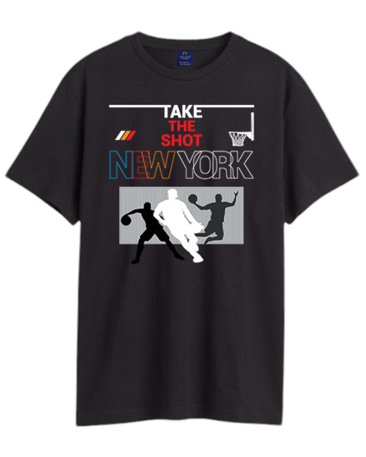 Men Basketball New York Design Printed Cotton Tshirt