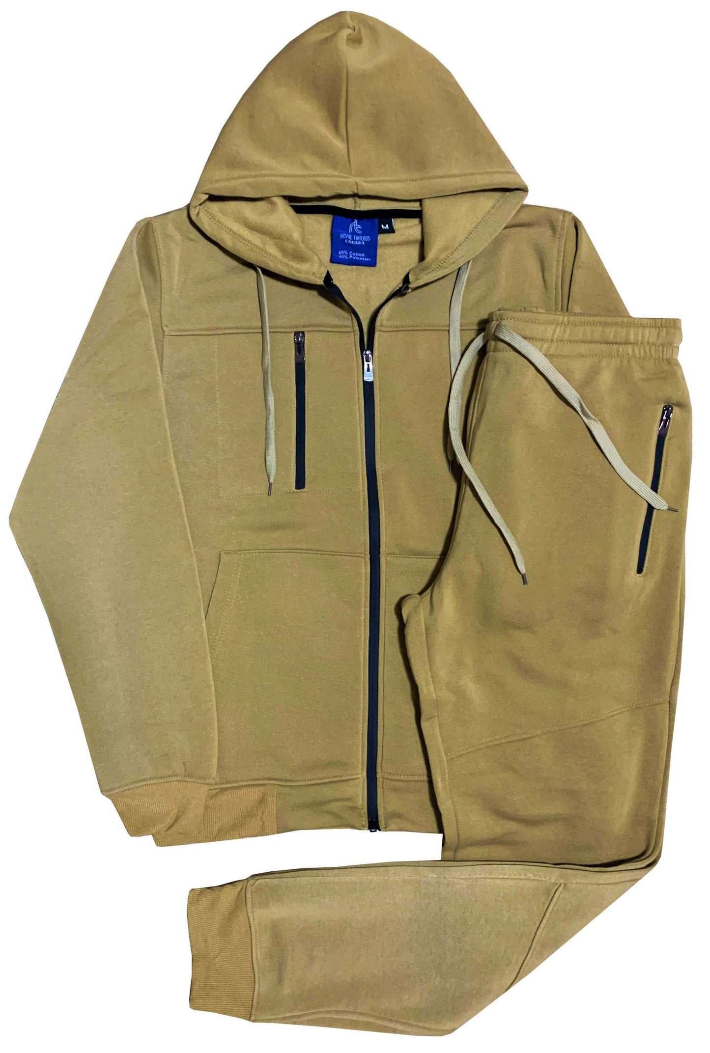 Men’s Warm Winter Tech Fleece Sweat Jacket Sweatpants Jogger Outfit