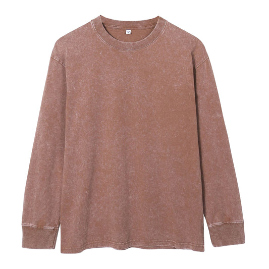 Men’s Long Sleeve Acid Wash T Shirt
