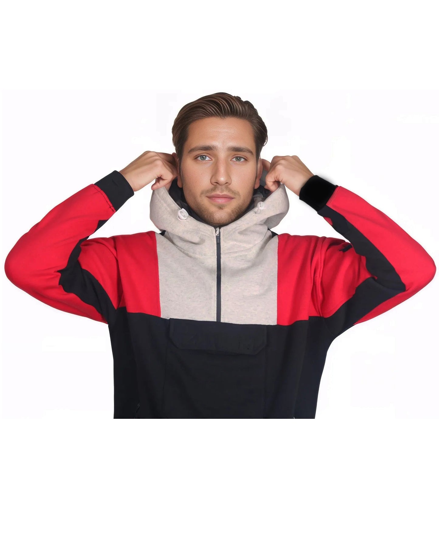 Men's 2-Piece Sweatsuit Quarter Zip Hoodie With Jogger sweatpants Heavy Fleece Outfit