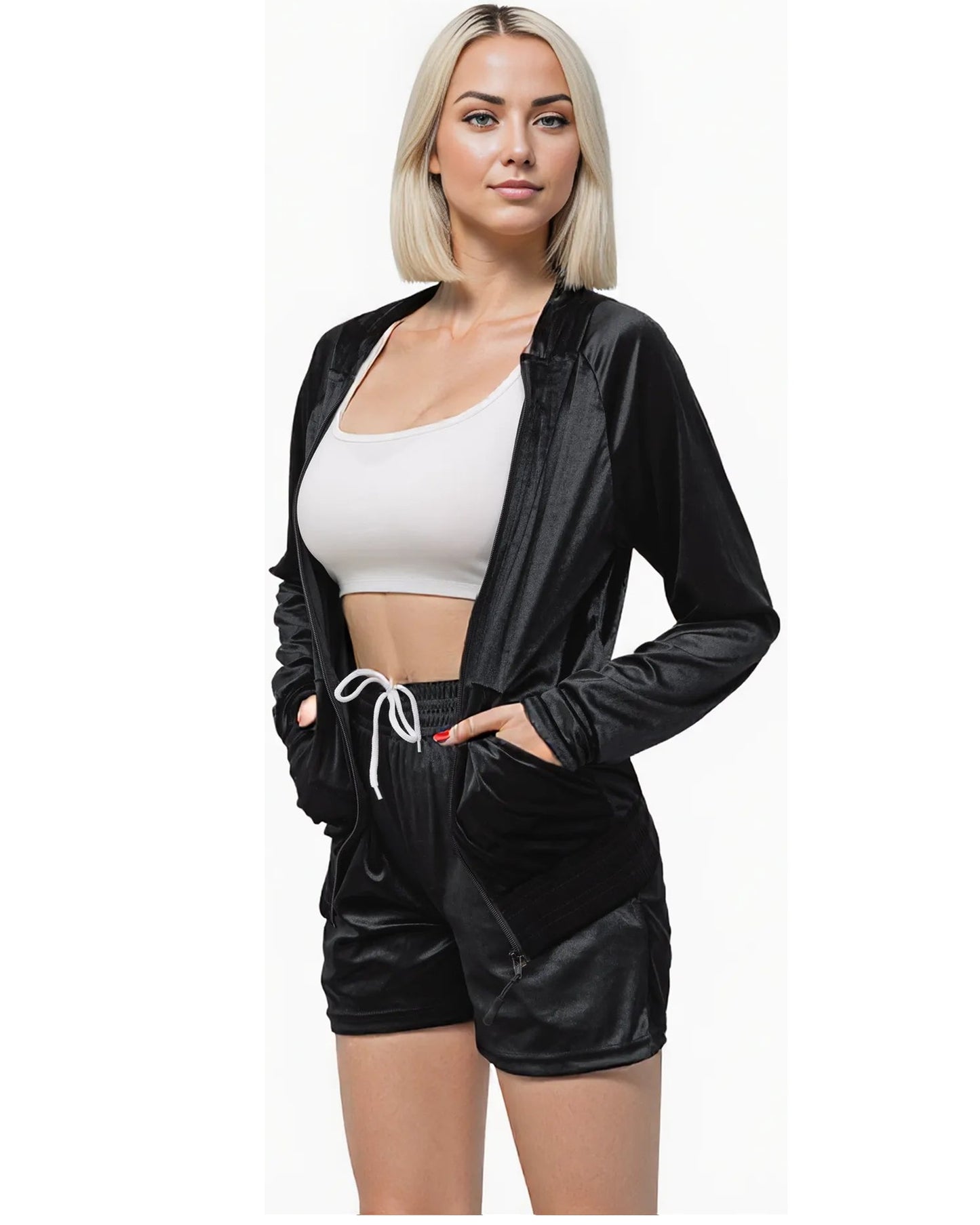 Women's Valvet Hoodie & Shorts Set