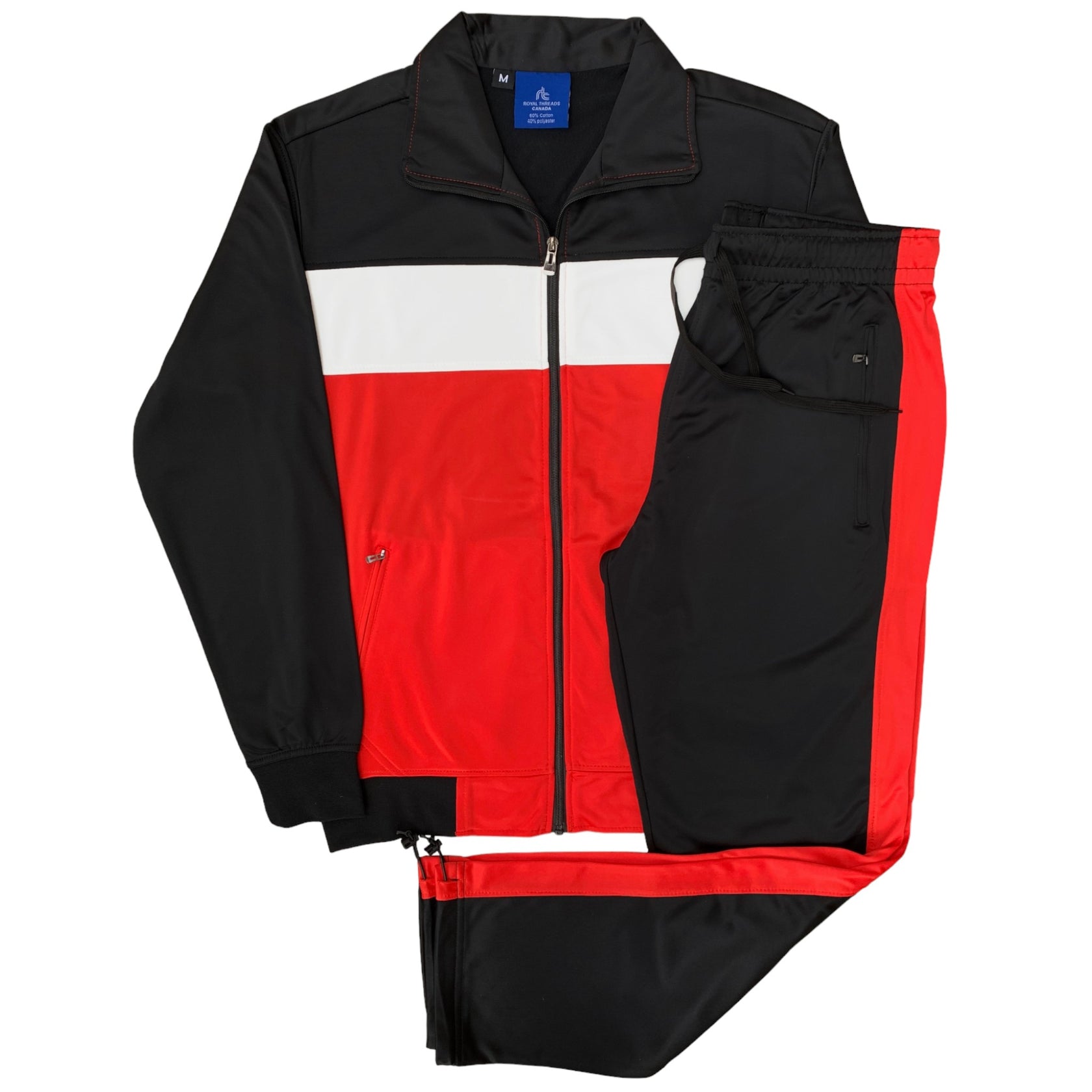 Men’s 2-Piece Tracksuit Traditional Coral Blocks Active Track Jacket a ...