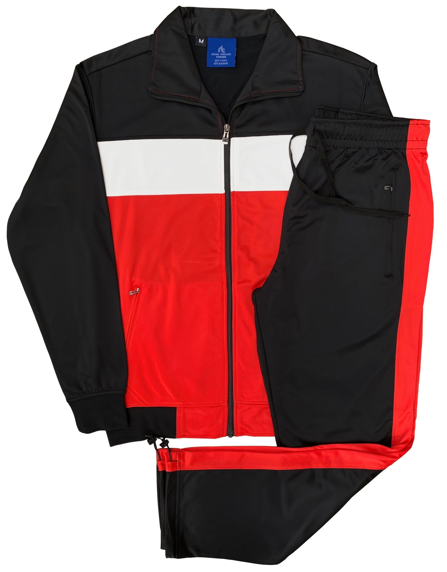 Men’s 2-Piece Tracksuit Traditional Coral Blocks Active Track Jacket and Track pants Outfit