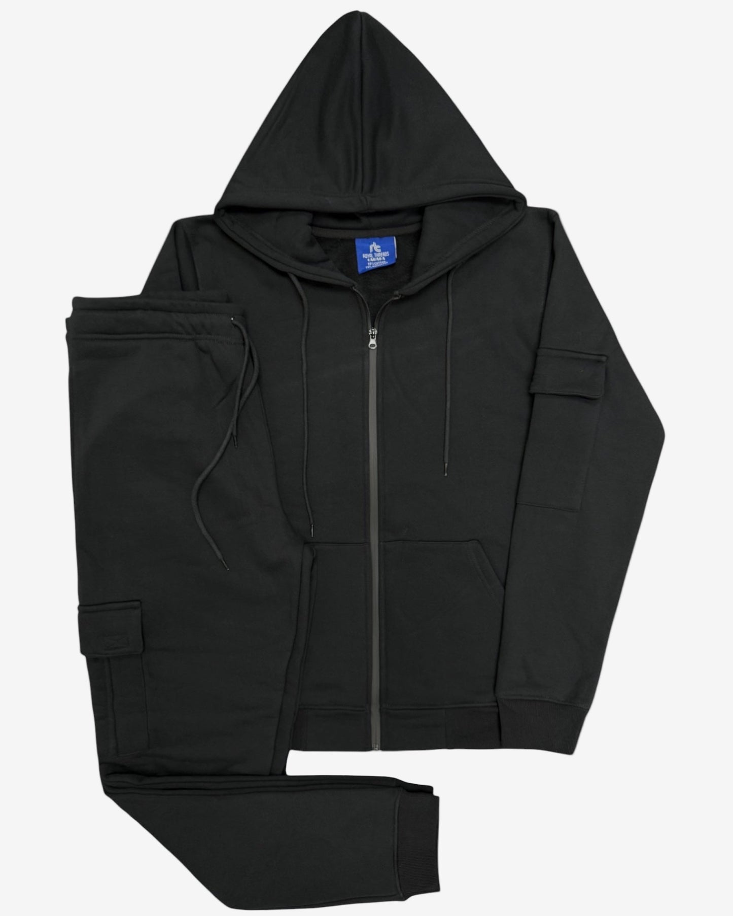 Men’s 2-Piece Cargo Jogger Sweatsuit - Heavy Duty Cotton Blend