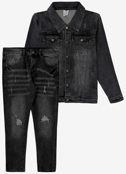 Men’s Premium Denim Vintage wash Jean Suit