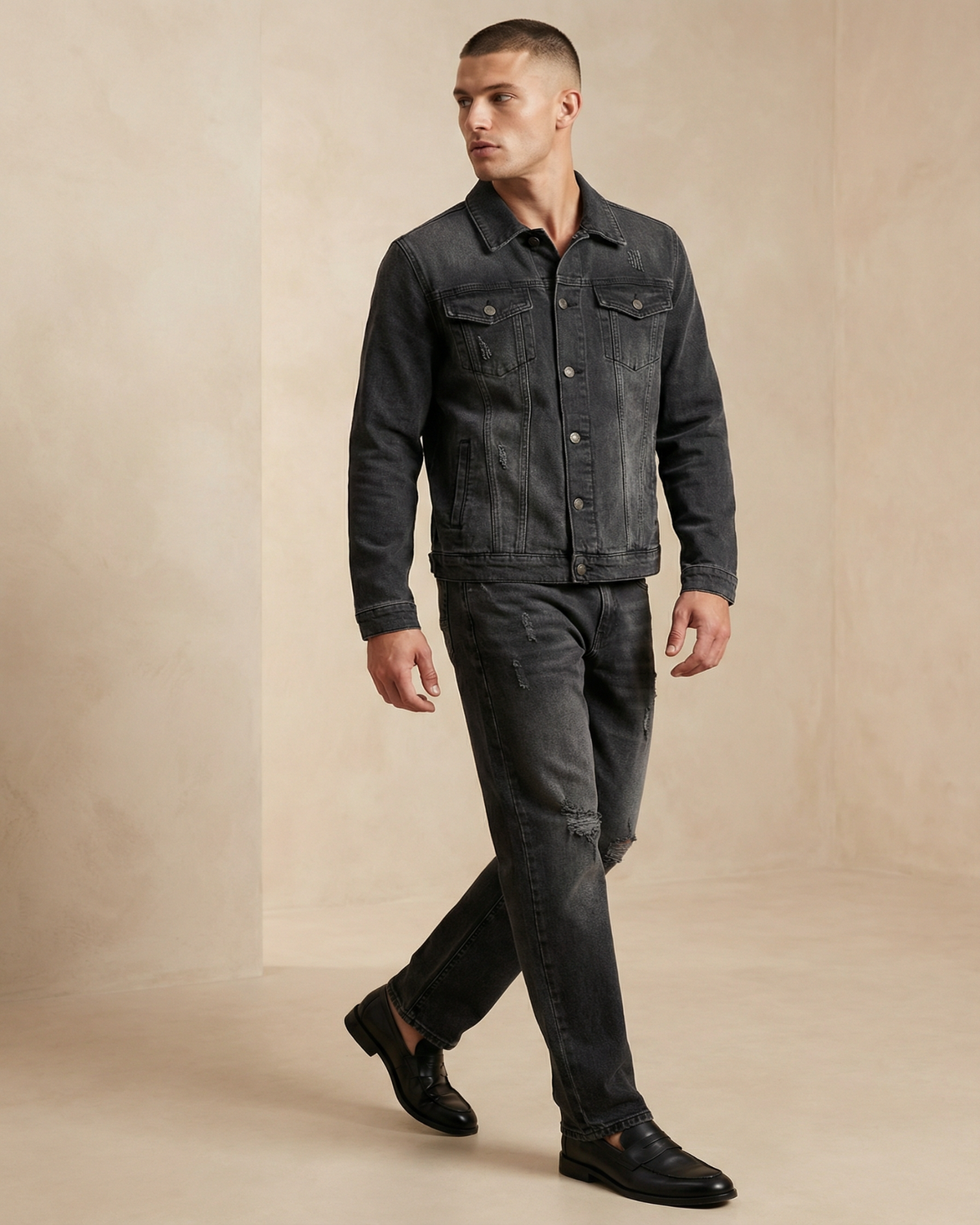 Men’s Premium Vintage wash Jean Suit – alternate view 8
