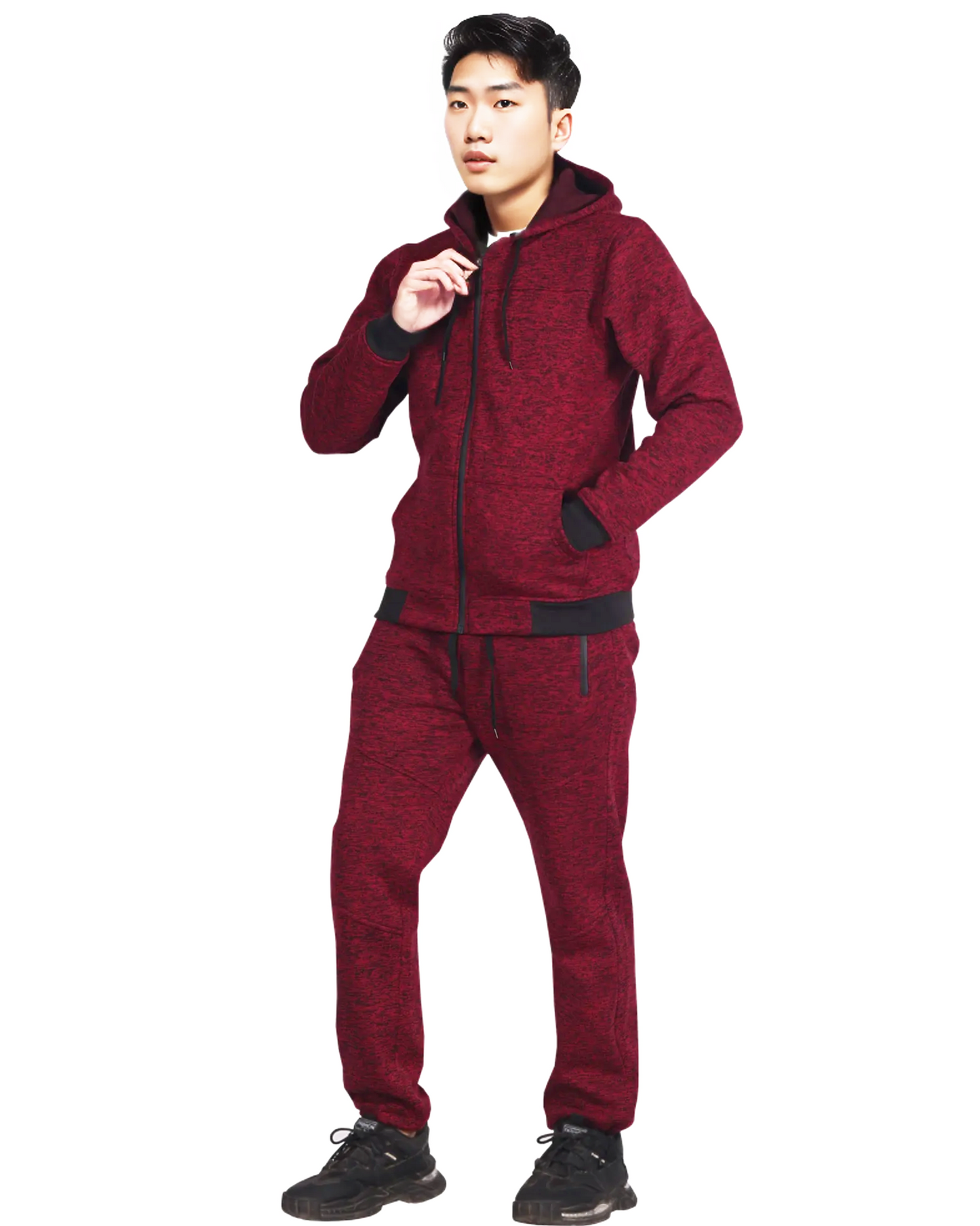 Men's Sweatsuit Soft Fleece Sweat Jacket with Sweatpants