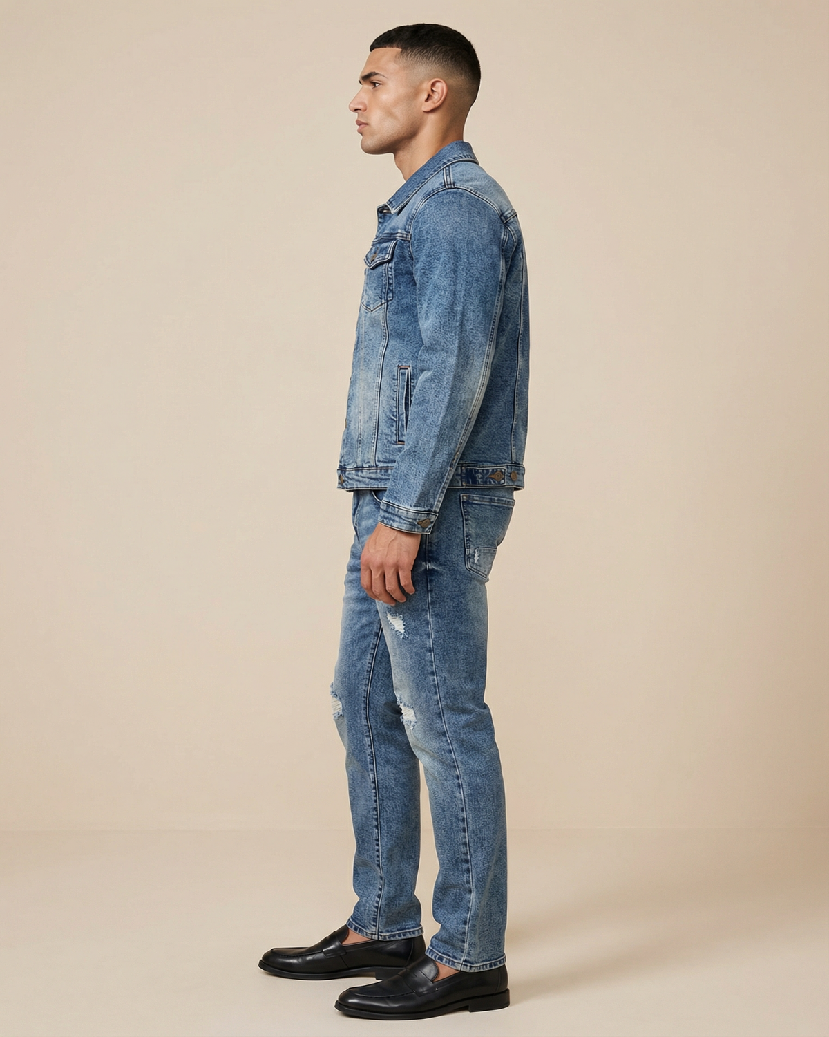 Men’s Premium Vintage wash Jean Suit – alternate view 3