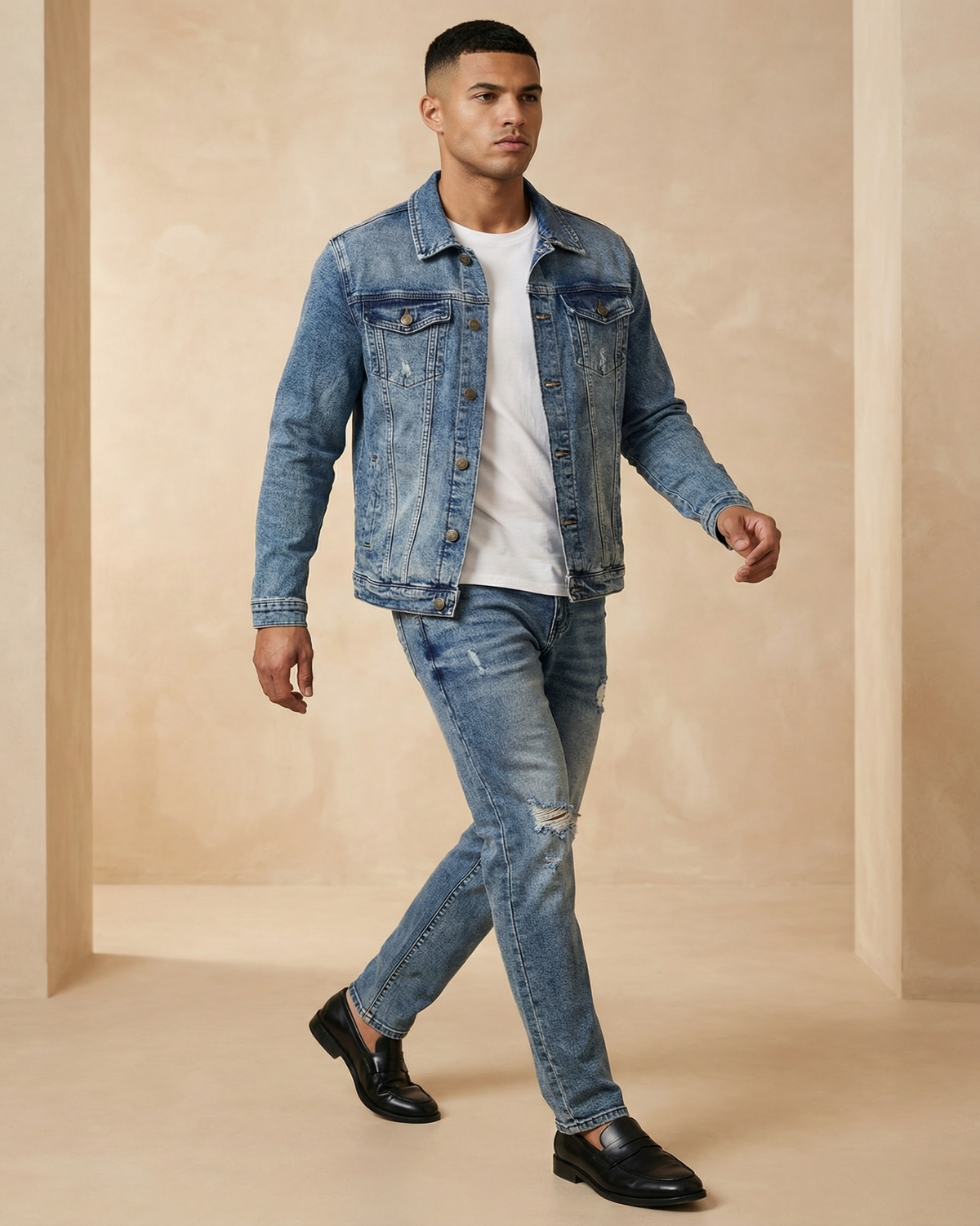 Men’s Premium Vintage wash Jean Suit – alternate view 2