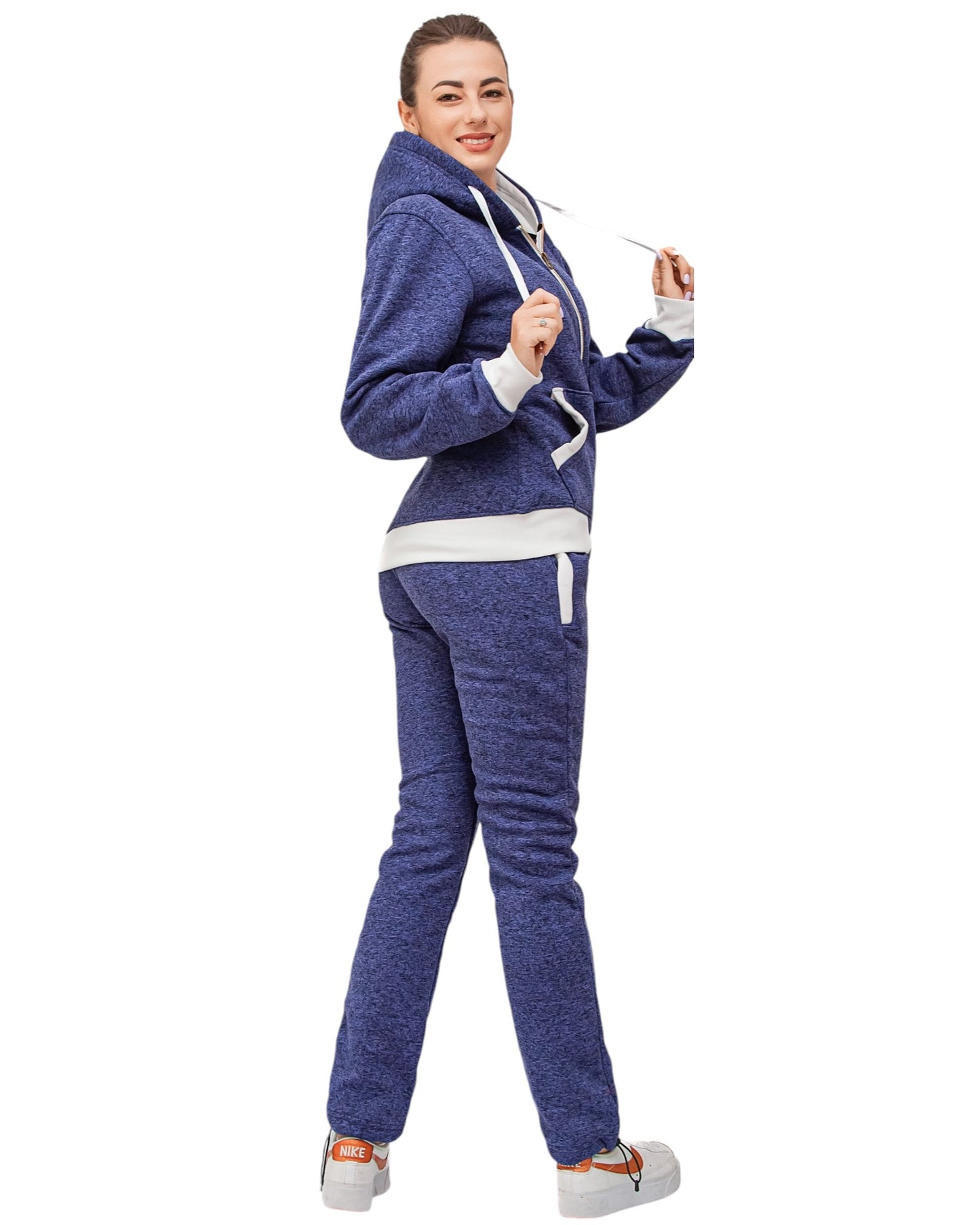 Women’s Flora zip up Soft fleece Hoodie Sweatshirt with Sweatpants