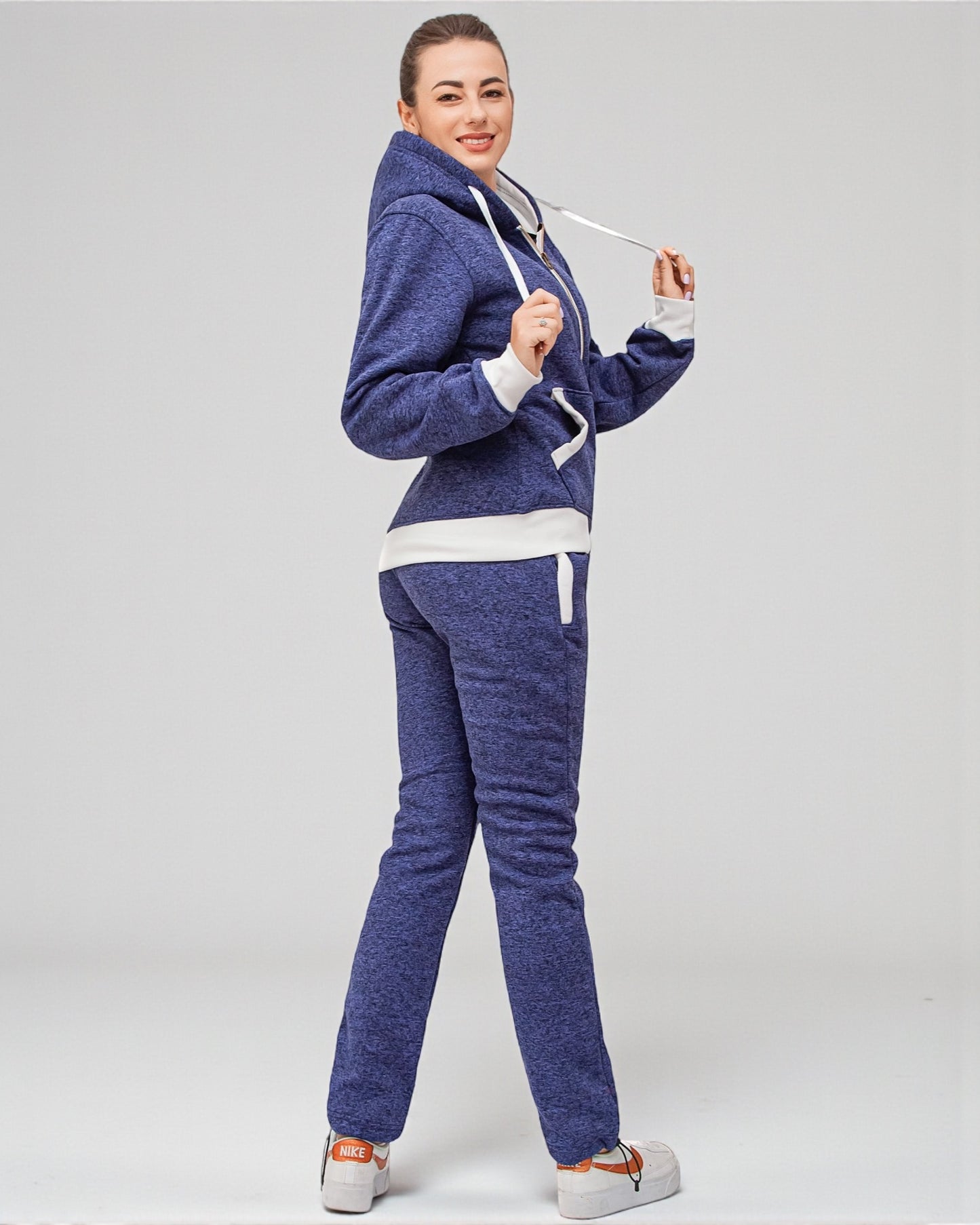Women’s Flora zip up Soft fleece Hoodie Sweatshirt with Sweatpants