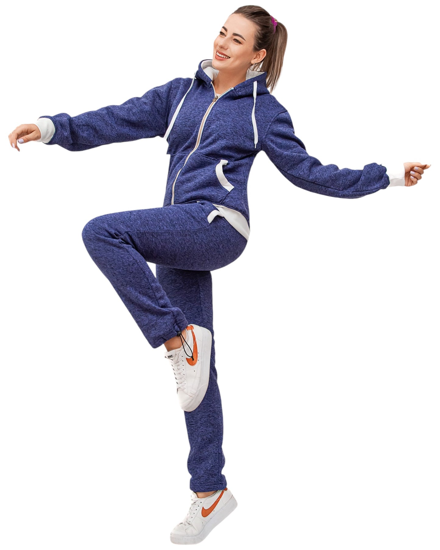 Women’s Flora zip up Soft fleece Hoodie Sweatshirt with Sweatpants