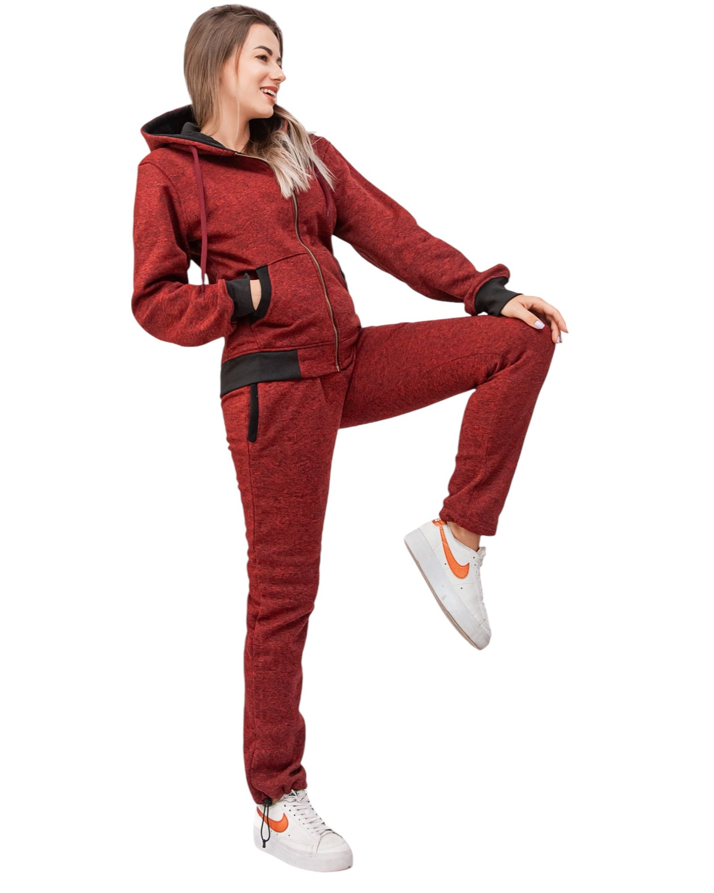 Women’s Flora zip up Soft fleece Hoodie Sweatshirt with Sweatpants