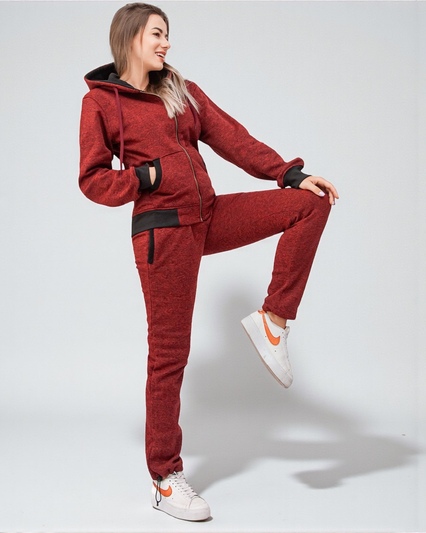 Women’s Flora zip up Soft fleece Hoodie Sweatshirt with Sweatpants