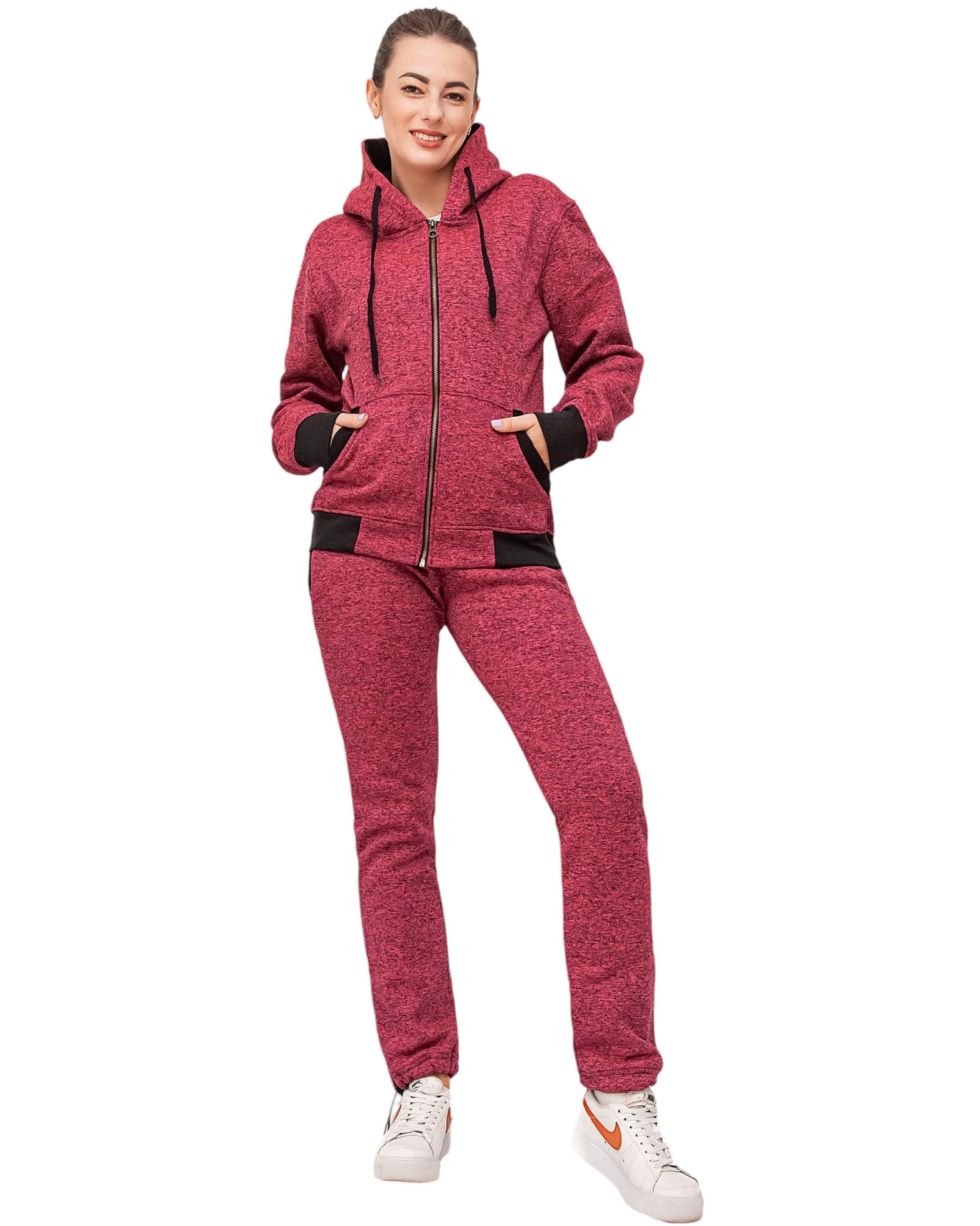 Women’s Flora zip up Soft fleece Hoodie Sweatshirt with Sweatpants