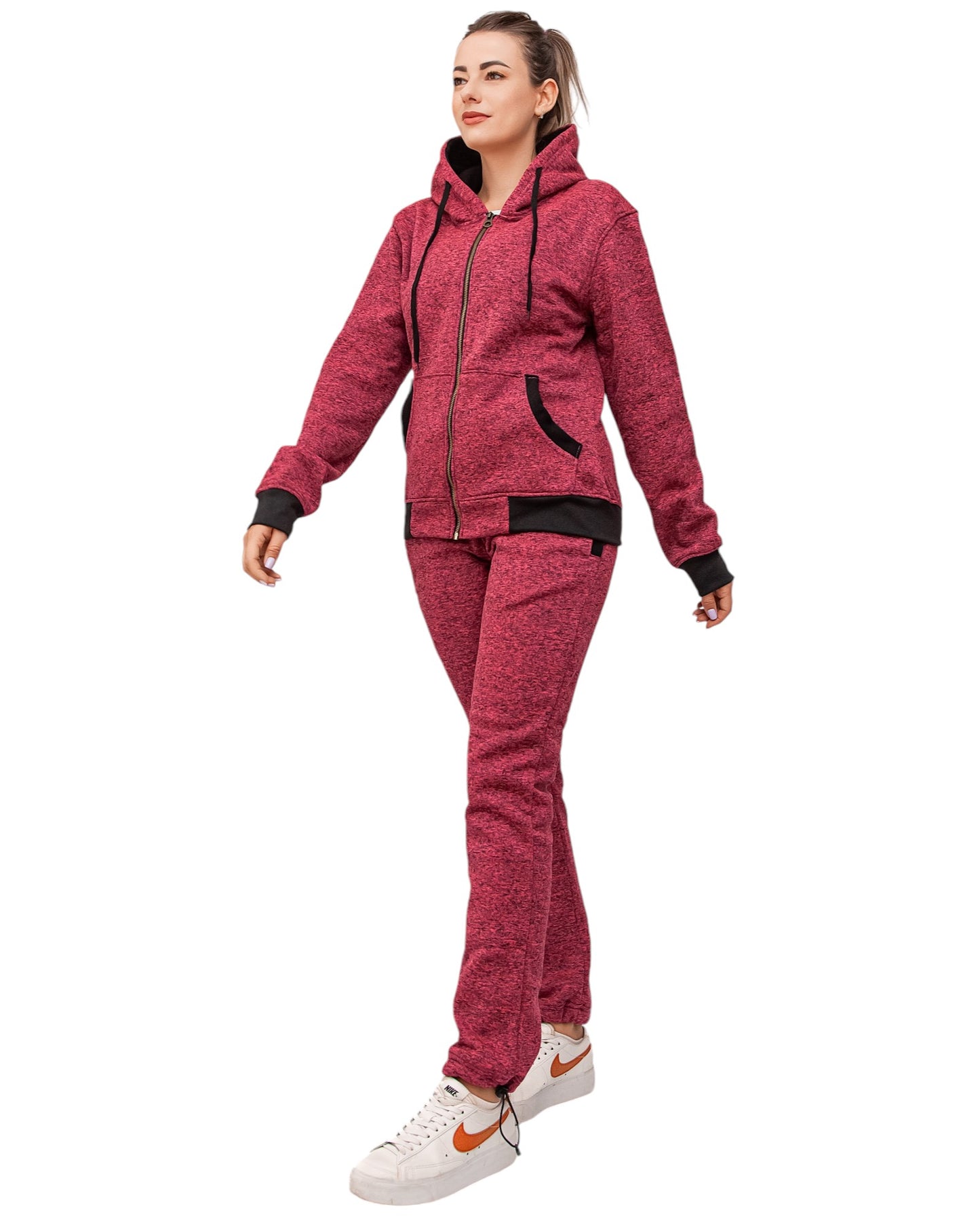 Women’s Flora zip up Soft fleece Hoodie Sweatshirt with Sweatpants